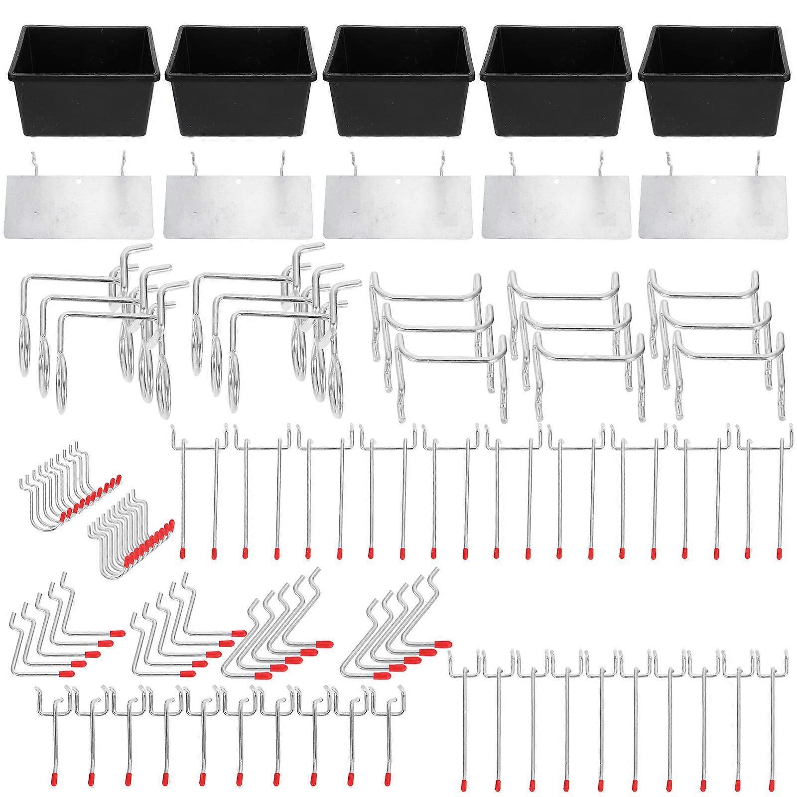 Grid Wall Bracket Hooks 101Set Ideal For Workspaces Black Stainless Steel Storage