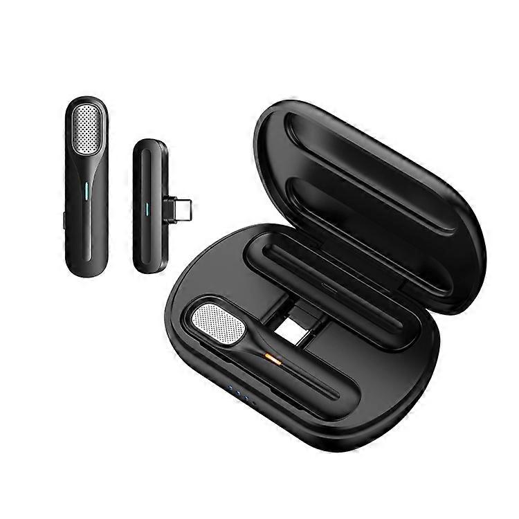 Wireless Collar Microphone, Style: TYPE-C + Charging Bin TYPE-C + Charging Bin