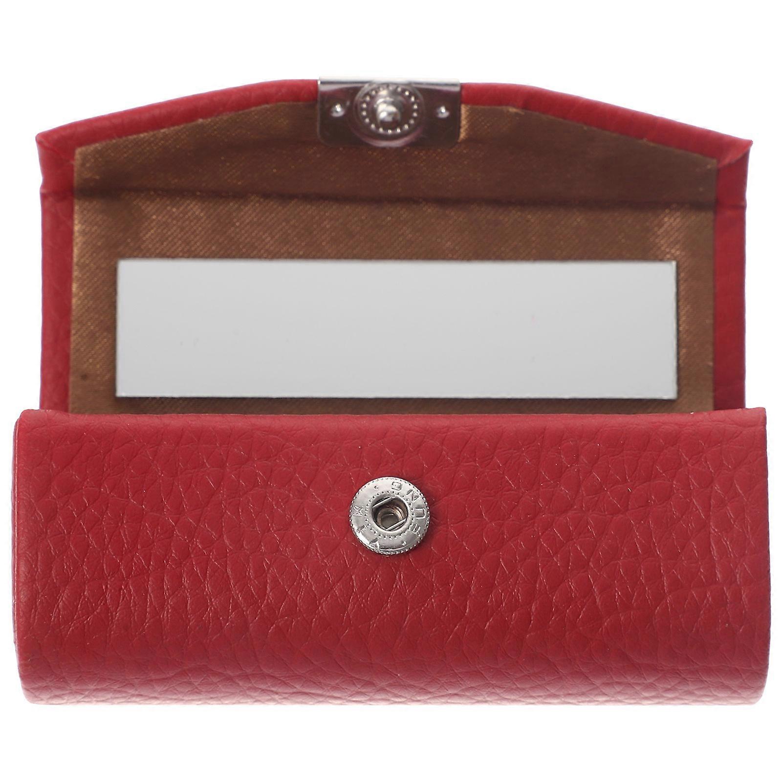 Portable Lipstick Case for Storage Use Red Single Size 3.15 x 1.97 x 1.57 Inches