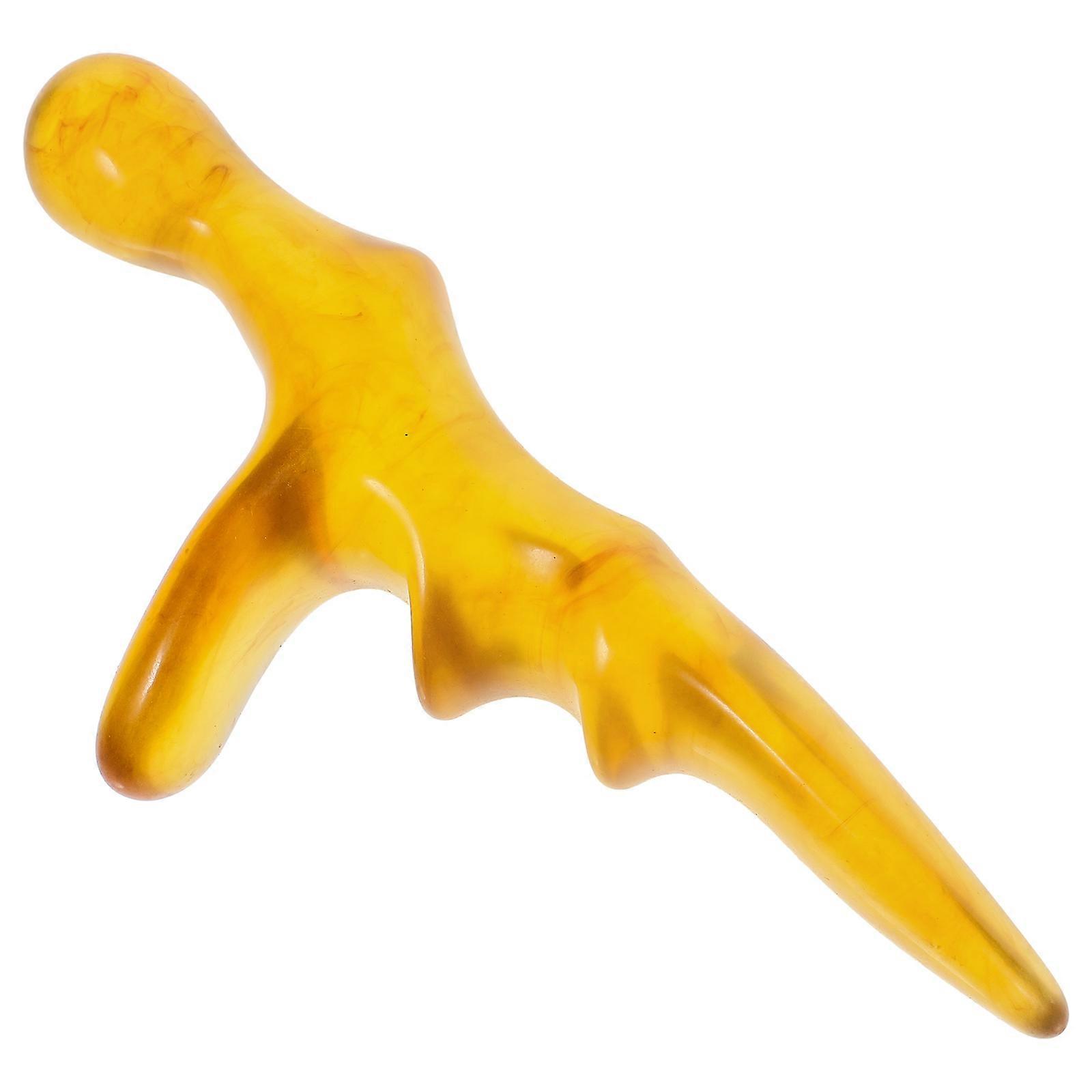 Handheld Massage Foot Massager Stick for Plantar Tool Ergonomic Curve Light Brown 1Pack