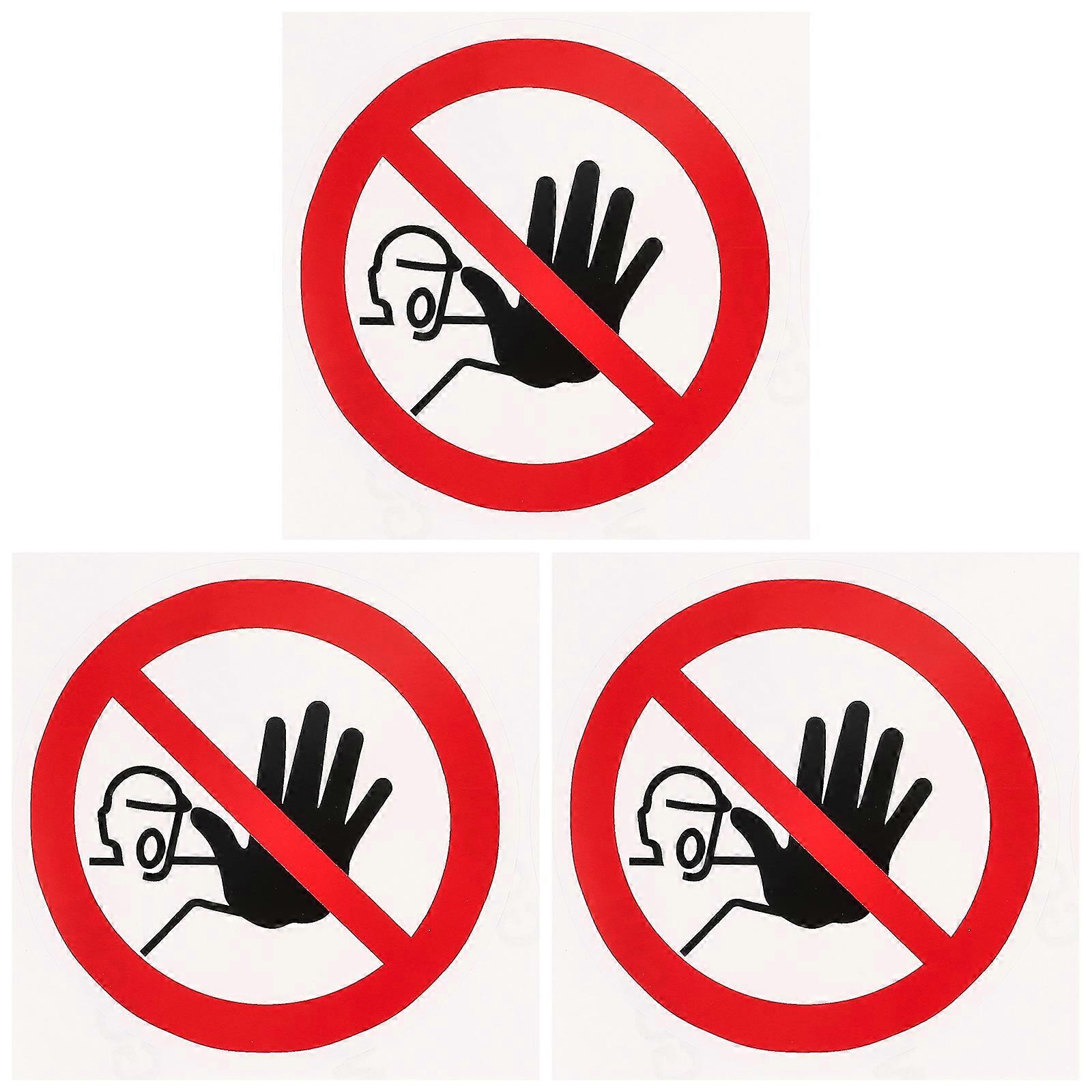 Warning Label Sticker 3Pcs No Entrance Sign Stickers Suitable For Factories Colorful For Avoiding Injury