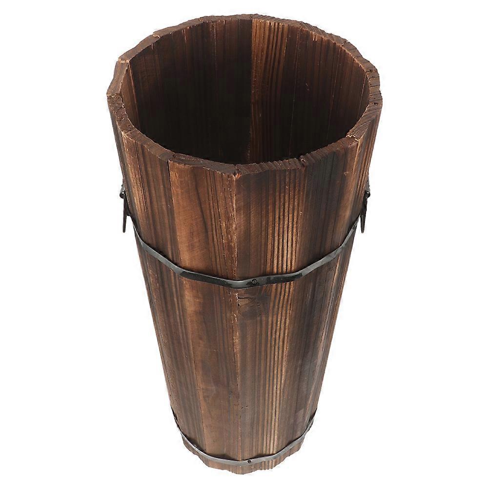 Wooden Umbrella Storage Stand, Compact Bucket Holder for Indoor Use, Versatile for Canes and Fans, Space Efficient Design for Home Settings