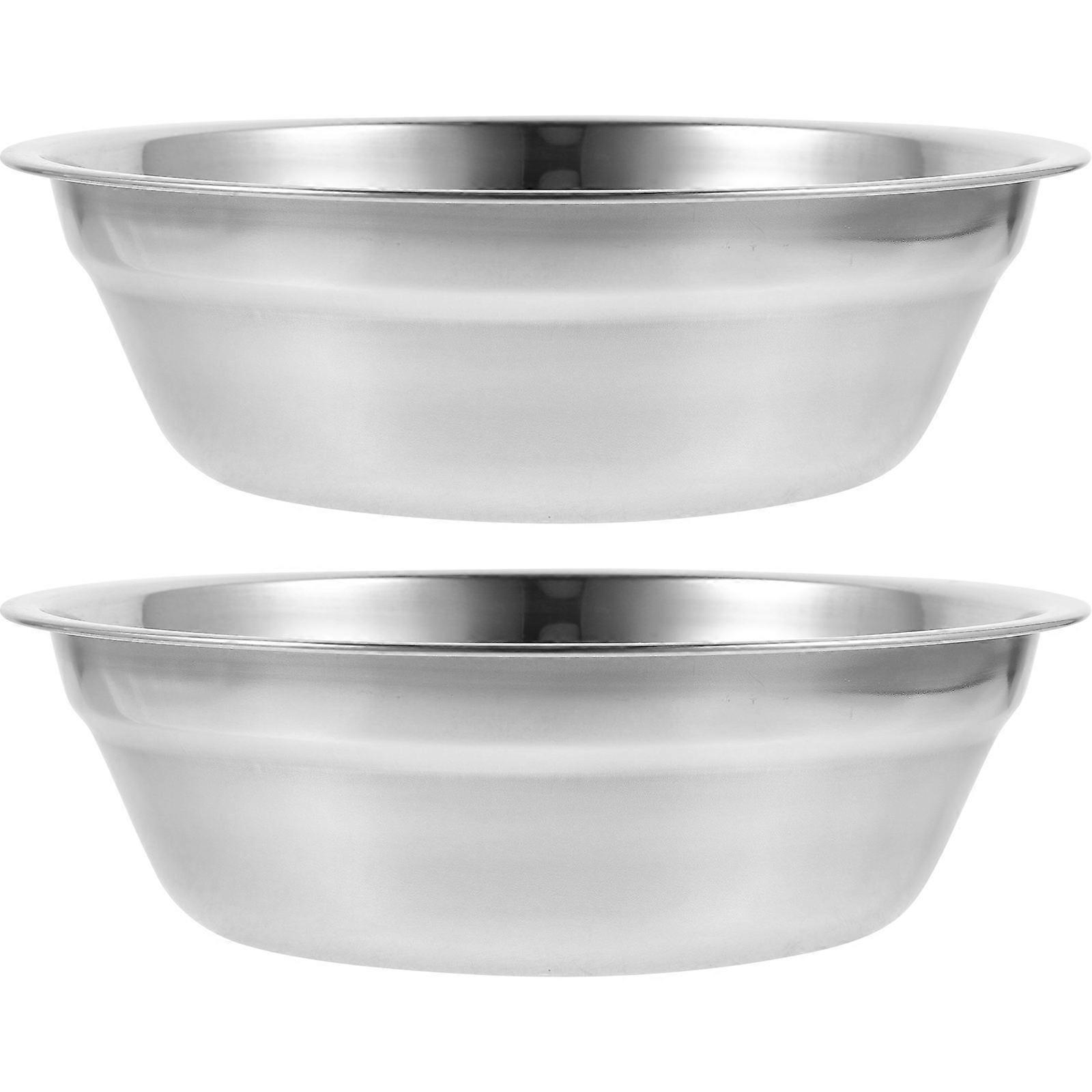 Stainless Steel Soup Bowl 2Pcs Silver Versatile Usage for Home Use