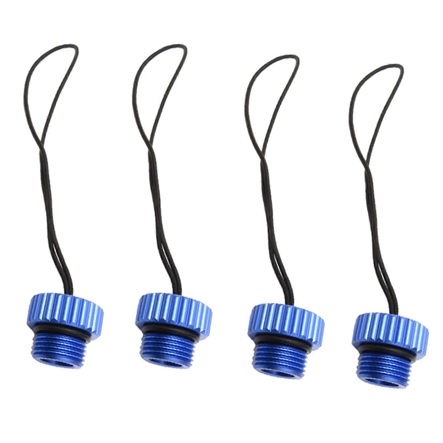 4X Tapping DIN bottle valve threaded cap 5/814NPS dust cap dust plug protection tank regulator protective cover blue