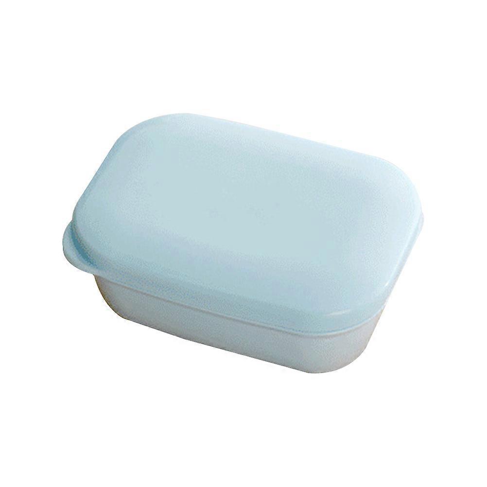 Blue Soap Box Container for Holding Soap Made of PP and PE Leak Proof 7.5 x 4.5 Inches