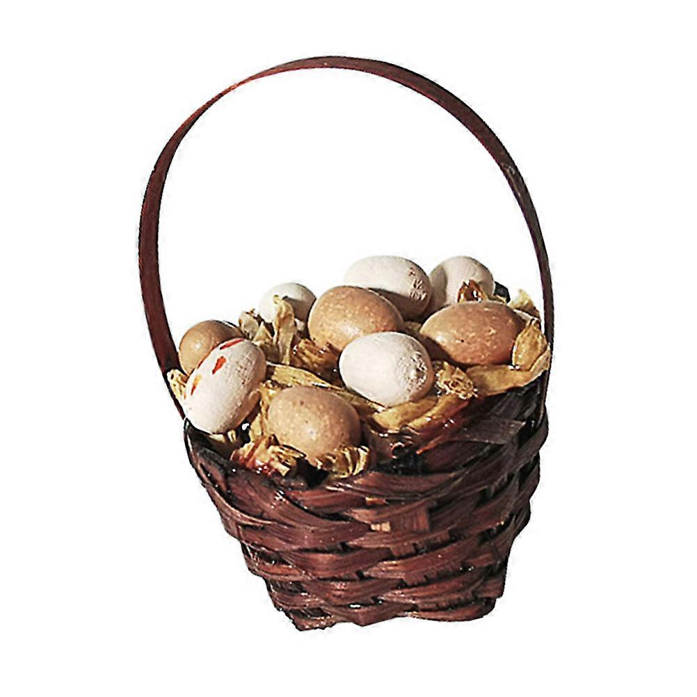 Small Baskets Simulated Mini Egg Decor Rattan Style Egg Basket Shape Resin 1Set