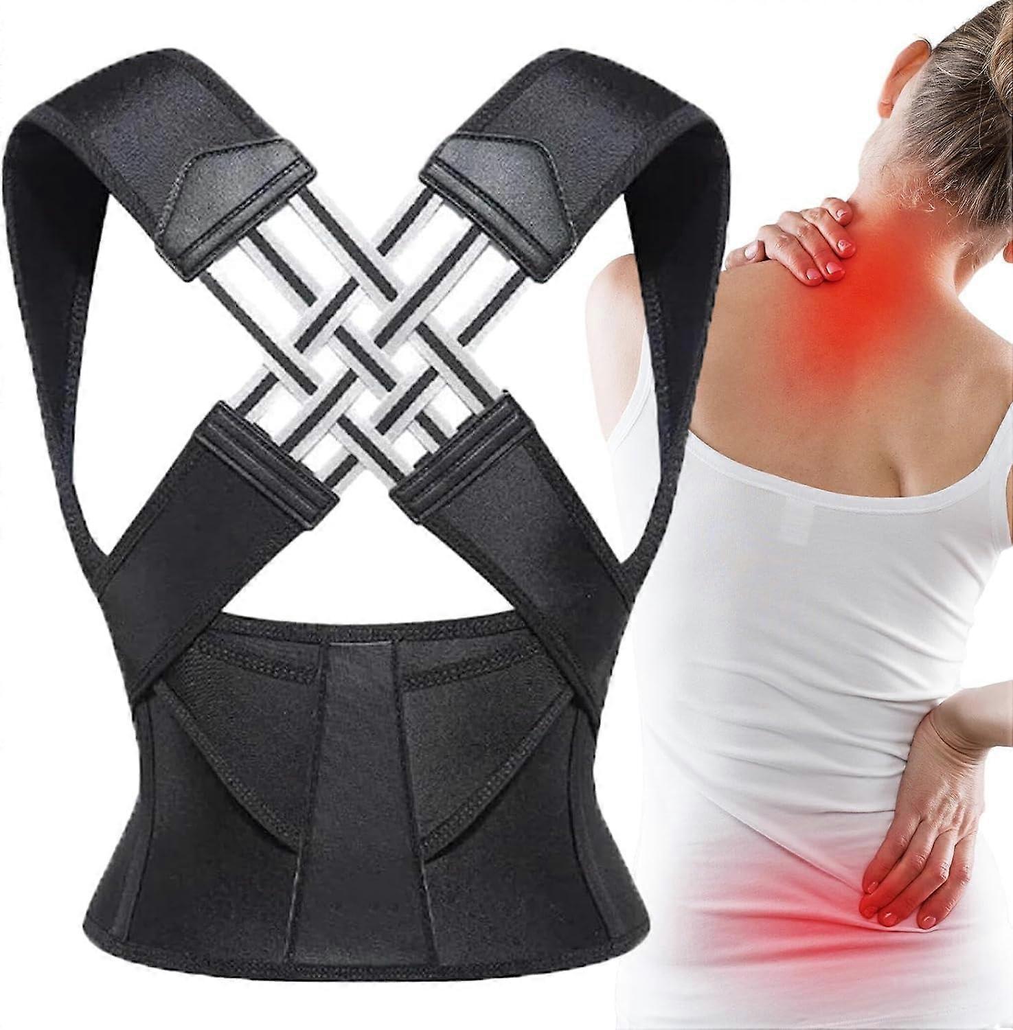 Back Support for Men and Women, Adjustable Lightweight Back Stretcher with Breathable Strap for Neck and Shoulder Alignment