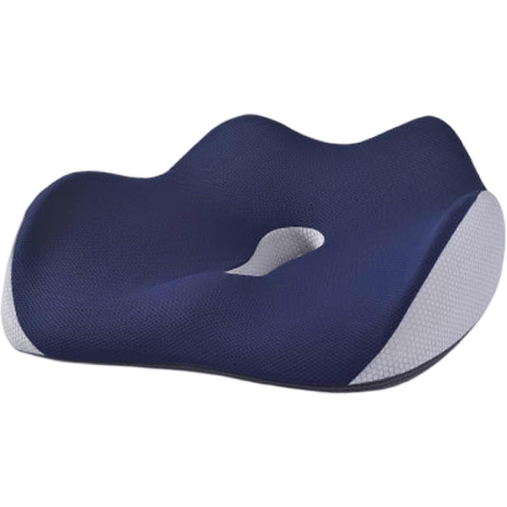 Orthopedic seat cushion 18x14x5 inches, memory foam donut cushion with elastic cover, breathable pain relief