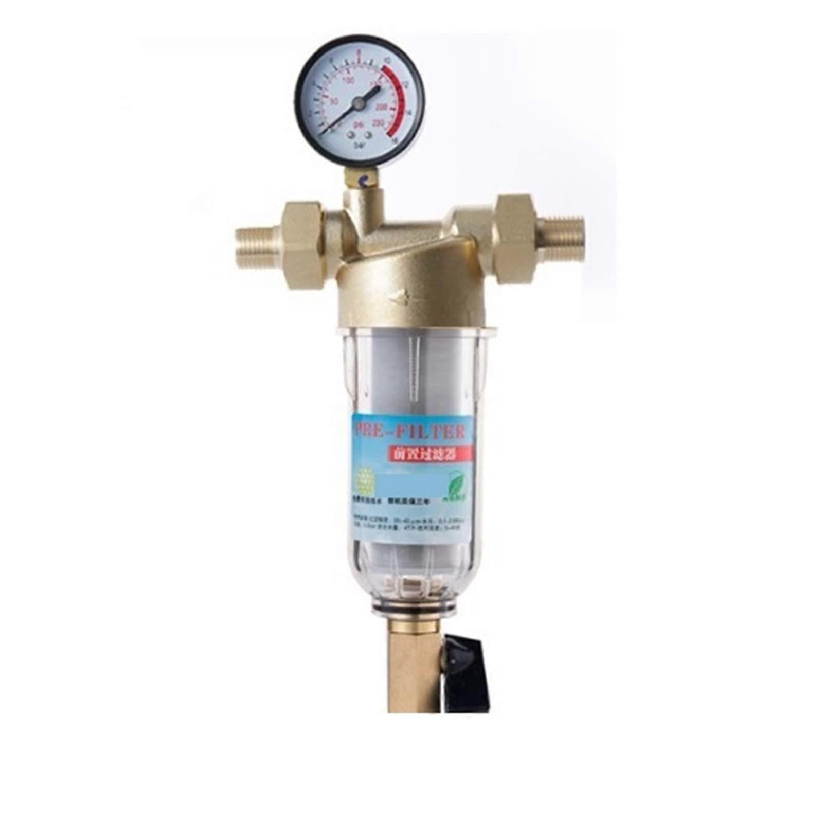 Reverse Osmosis Water Filter System, Brass Stainless Steel Mesh Prefilter, 1in -0.75in Size for Siphon Backwash