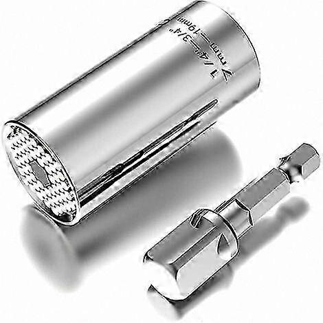 Universal Socket Wrench - A gift for men, multifunctional repair ratchet small tool socket set 7-19 mm with drill adapter