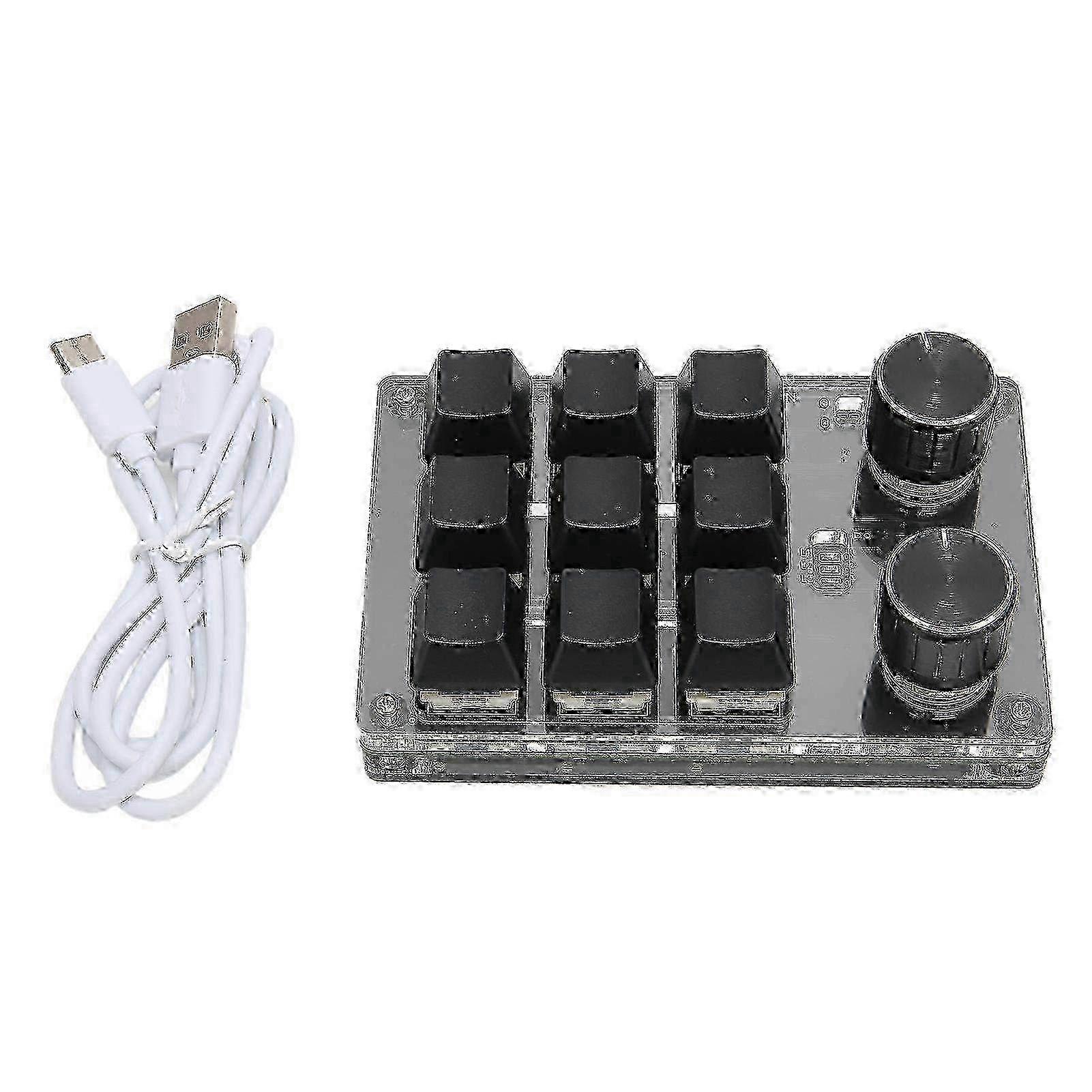 Programmable Mechanical Gaming Keypad - 9 Keys & 2 Knobs, Wireless Dual Mode OSU Keyboard, Compact DIY Design for Enhanced Gaming Performanc