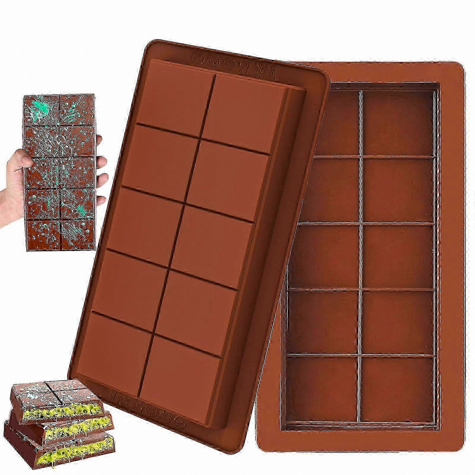 Silicone Chocolate Mould, Deep Bar Design, 25 x 13.5 cm, for Crafting Praline Sweets and Candy Bars