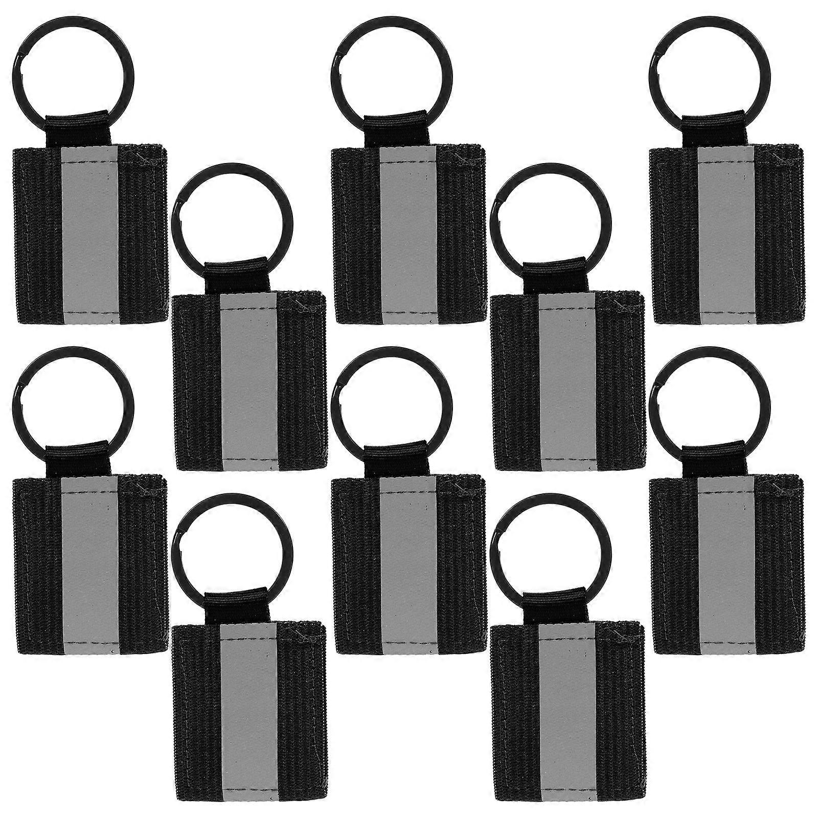 High Visibility Reflective Keychain Tags – 10pcs Stylish Double Sided Reflective Gear for Bags, Night Walking, Running, Cycling