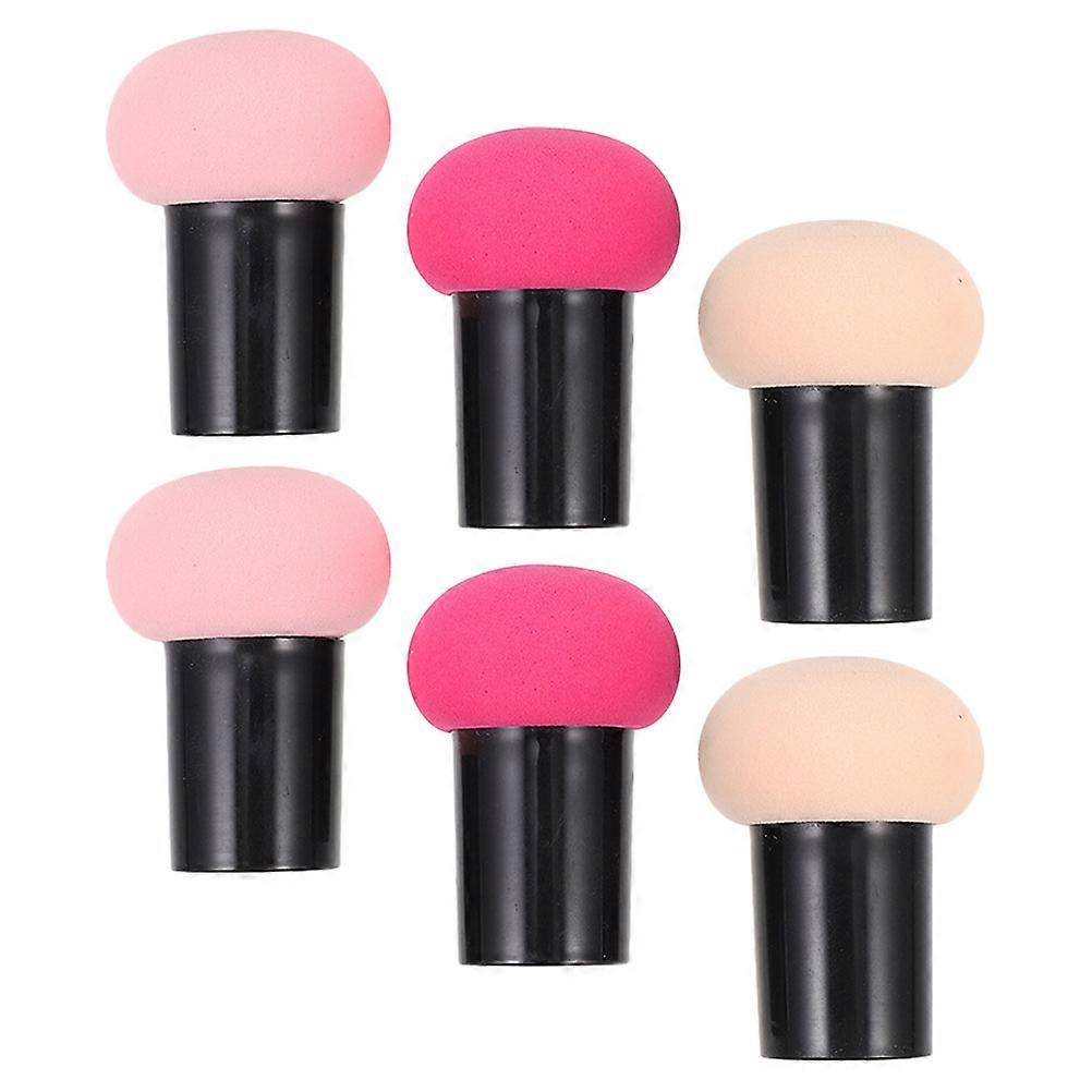 6 Pieces Dual Use Makeup Sponge Set with Mushroom Head Design for Dry and Wet Application Soft