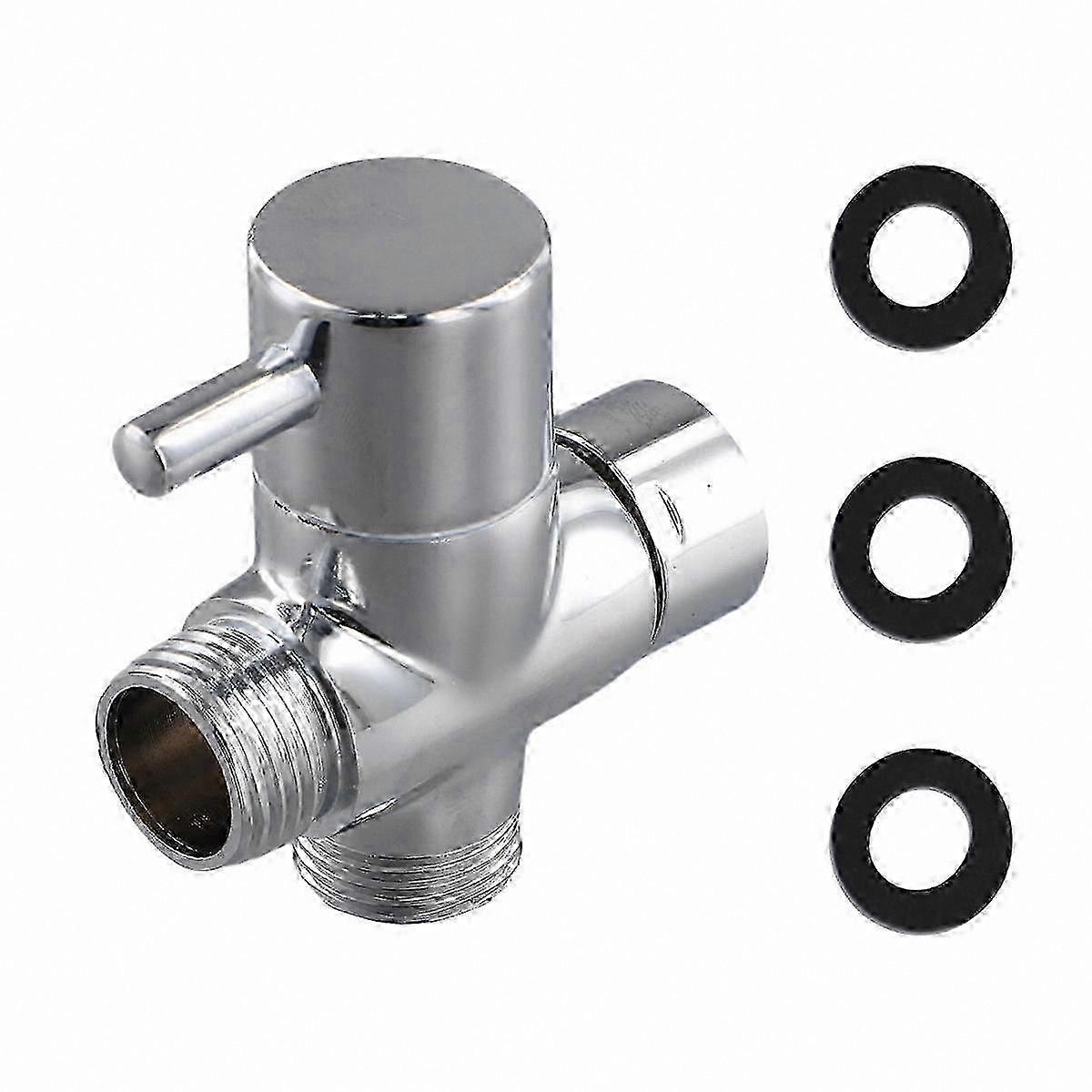 Brass Metal Shower Arm Diverter Valve 3 Way Water Separator 20mm Shower Tee Adapter for Handheld Showerhead.
