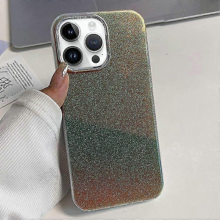 For iPhone 14 Plus Electroplated Frame IMD Glitter Powder Phone Case
