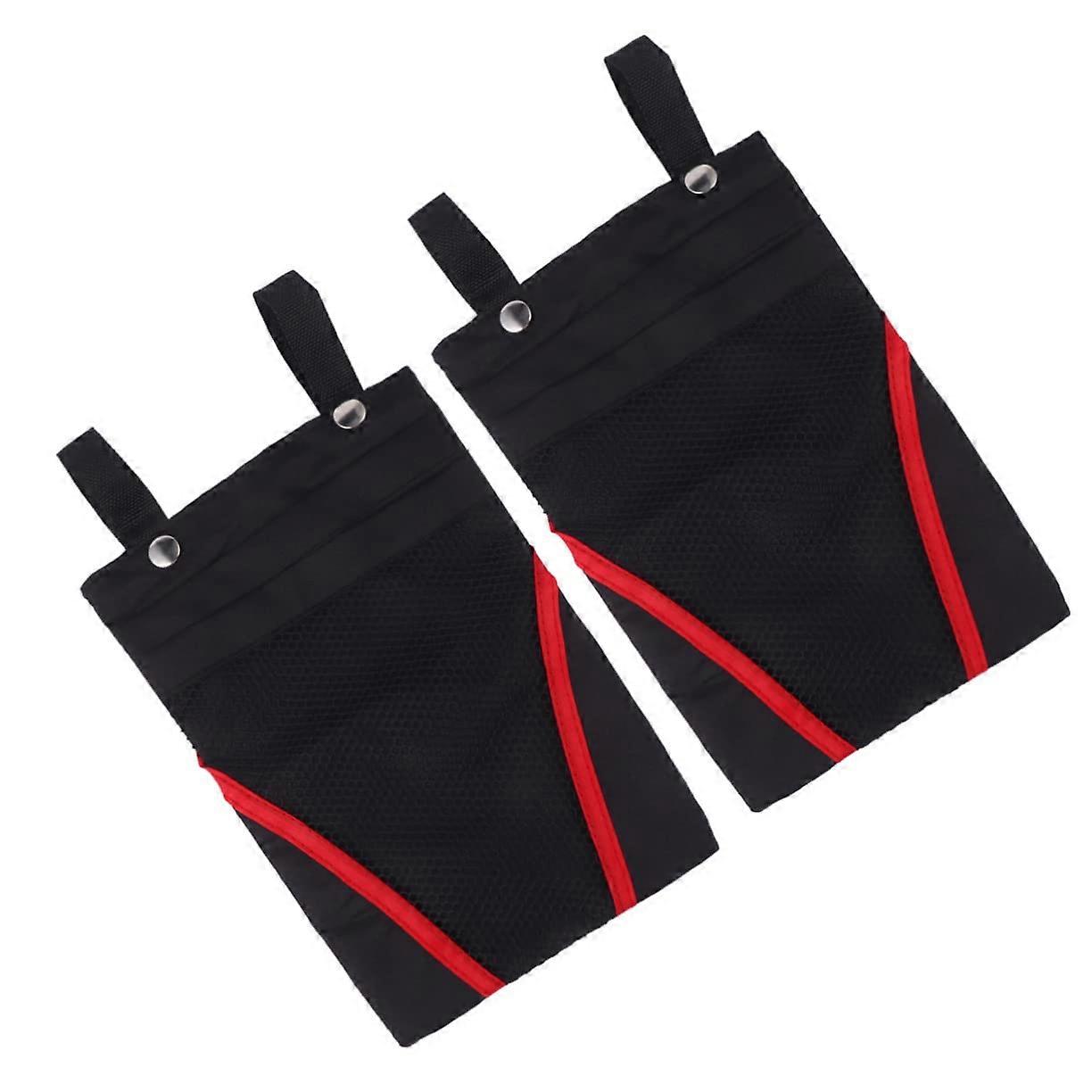 Bike Bag with Multiple Compartments Hanging Storage for E-Bike and Scooter 27x19x0.5cm Washable Reusable Black Red