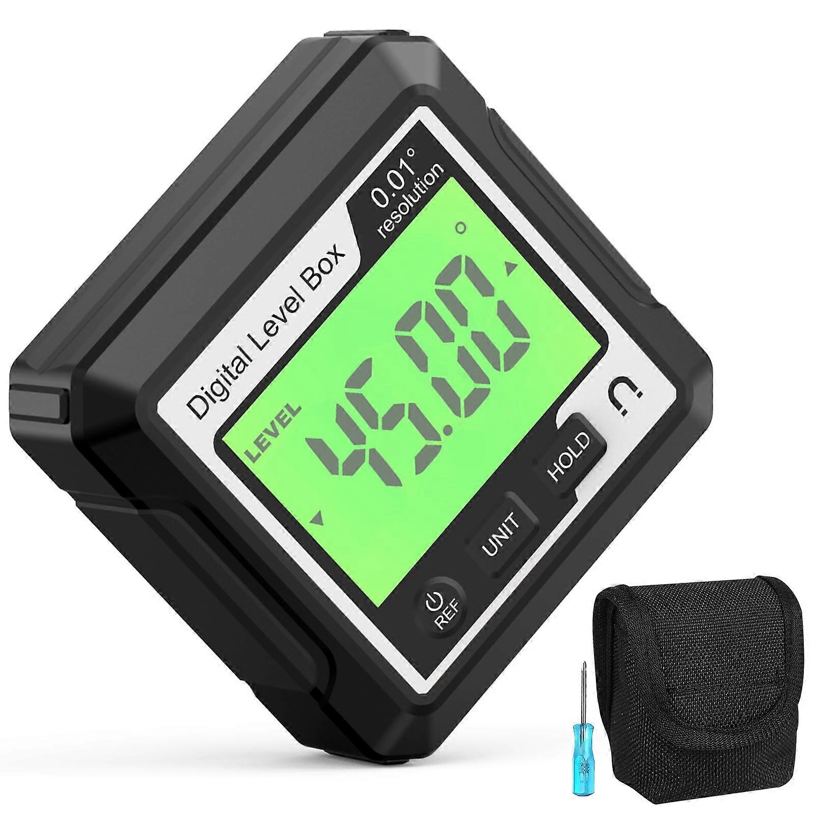Digitalwinkel Finder Digital Angle Finder with LCD Display, Magnetic Protractor, Leveling Tool, Portable Black and White Design