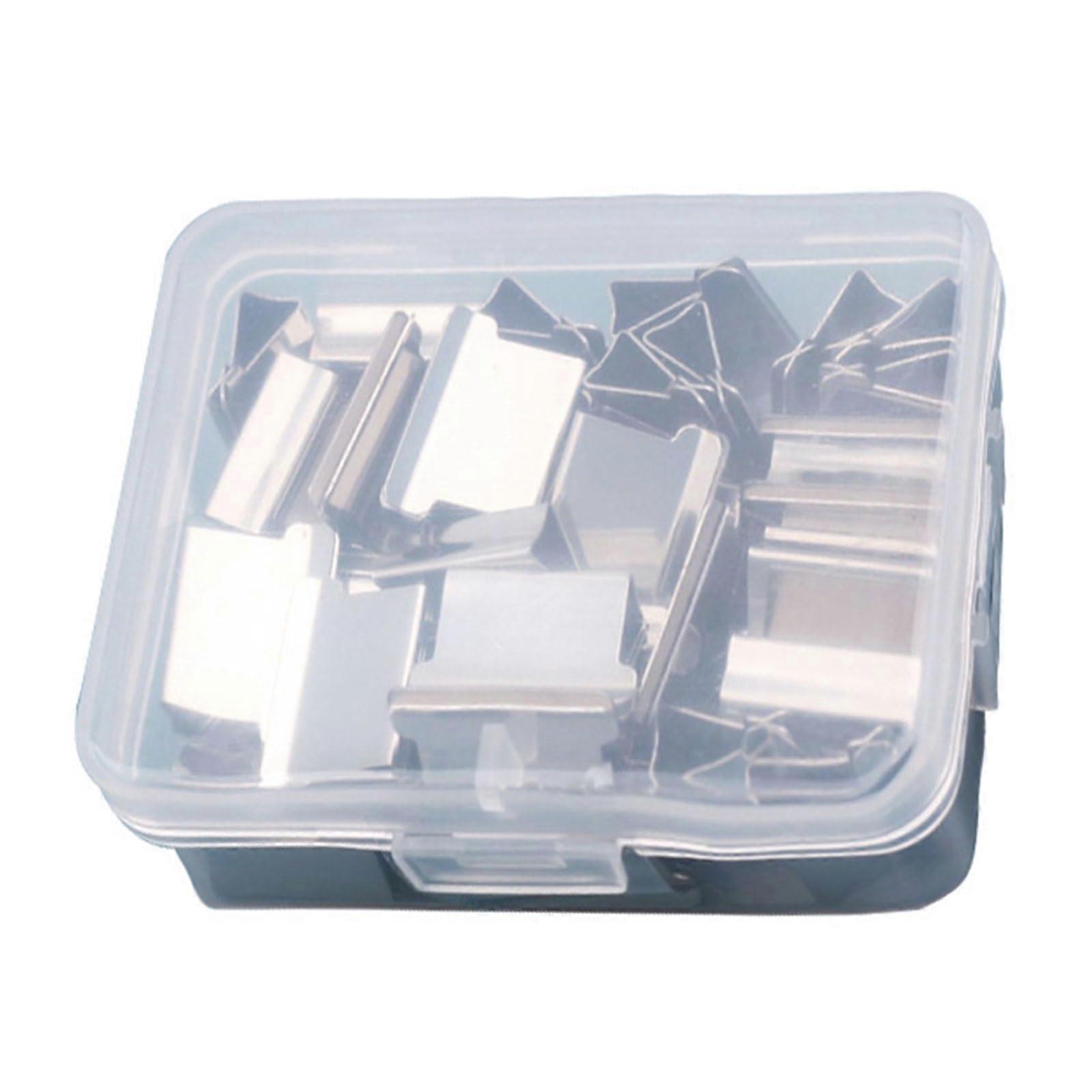 Handheld Paper Clip Dispenser Refillable File Clamp Holder 50 Pieces