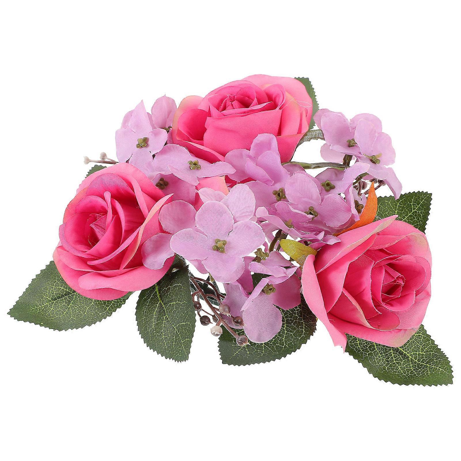 Hemoton Flower Candle Wreath 1 Set Simulation Flower Candle Rings for Candle Wreath Decoration