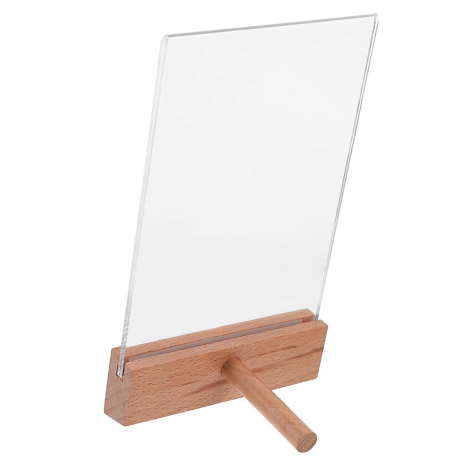 Acrylic Sign Holder with Wooden Base for Certificate Display Stand Lightweight and Stable A6 Size