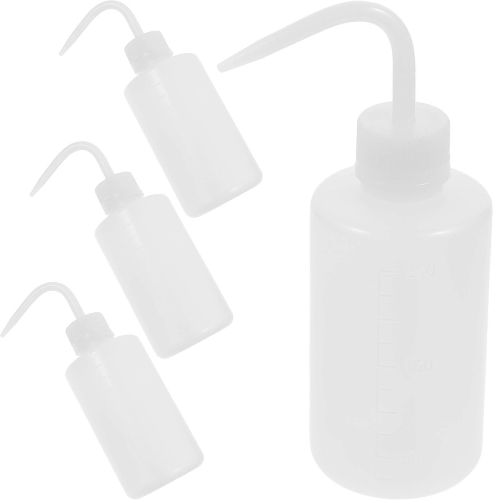 4pcs Graduated Portable Washing Bottle with Bendable Spout for Laboratory Cleaning, Watering and Testing