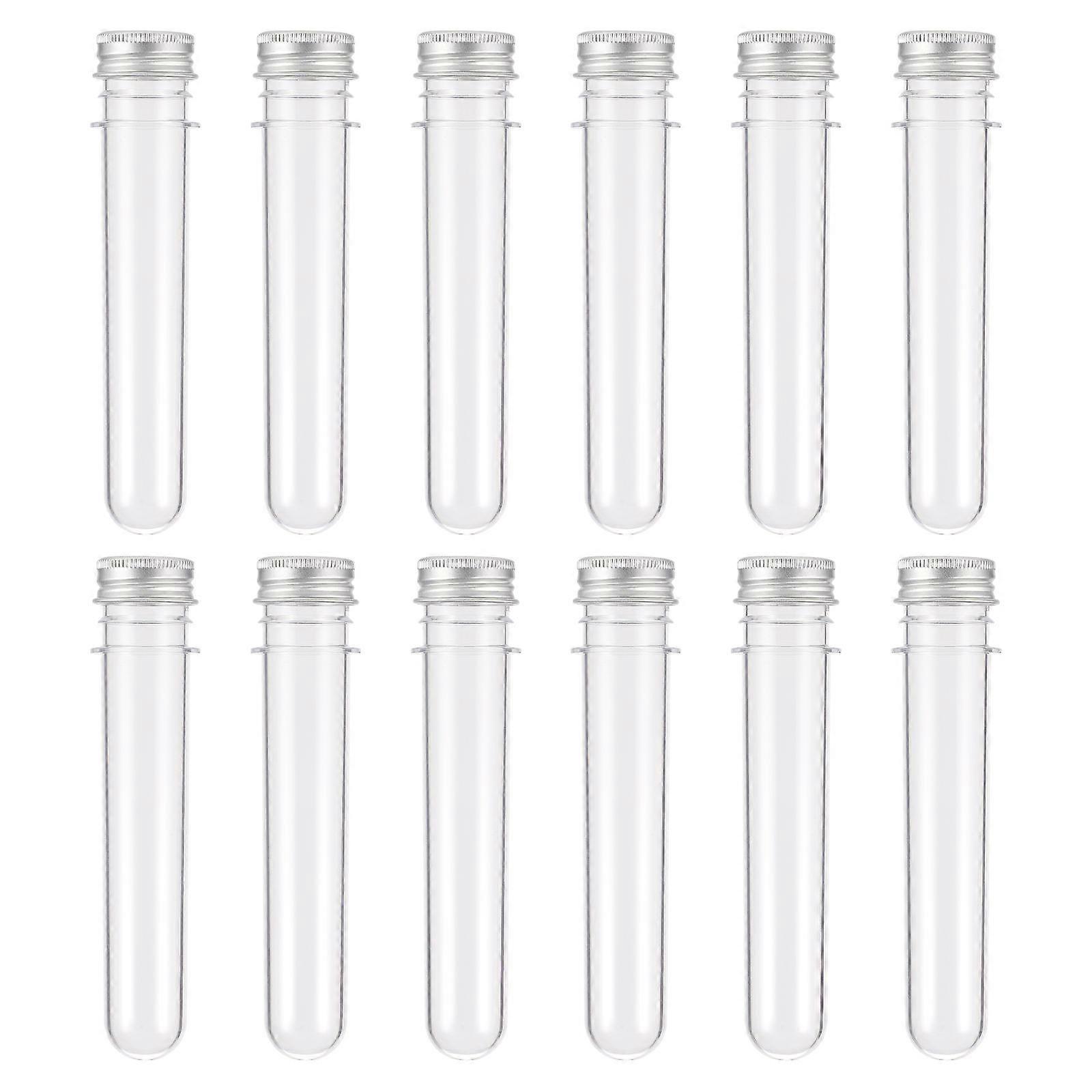 12pcs Bath Salt Bottles Transparent Candy Jars Multipurpose Storage Tubes