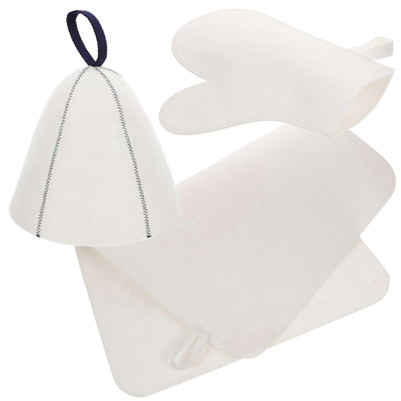 Sauna Accessories Set Including Felt Sauna Hat And Glove For Girls With Various Hair Types 1 Set