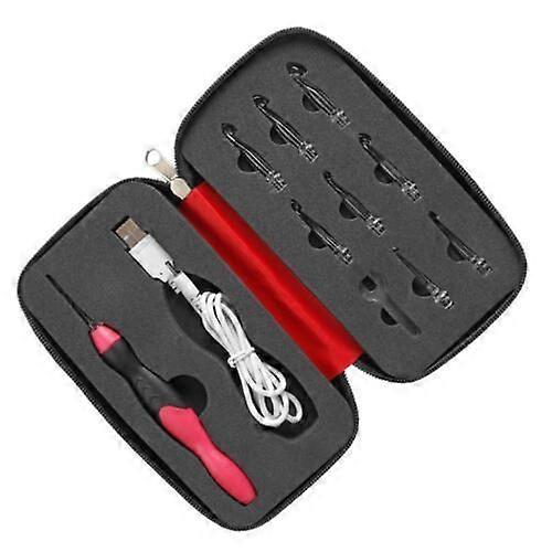 9 in 1 USB Light Up Crochet Hooks Knitting Needles LED Sewing Tools Set