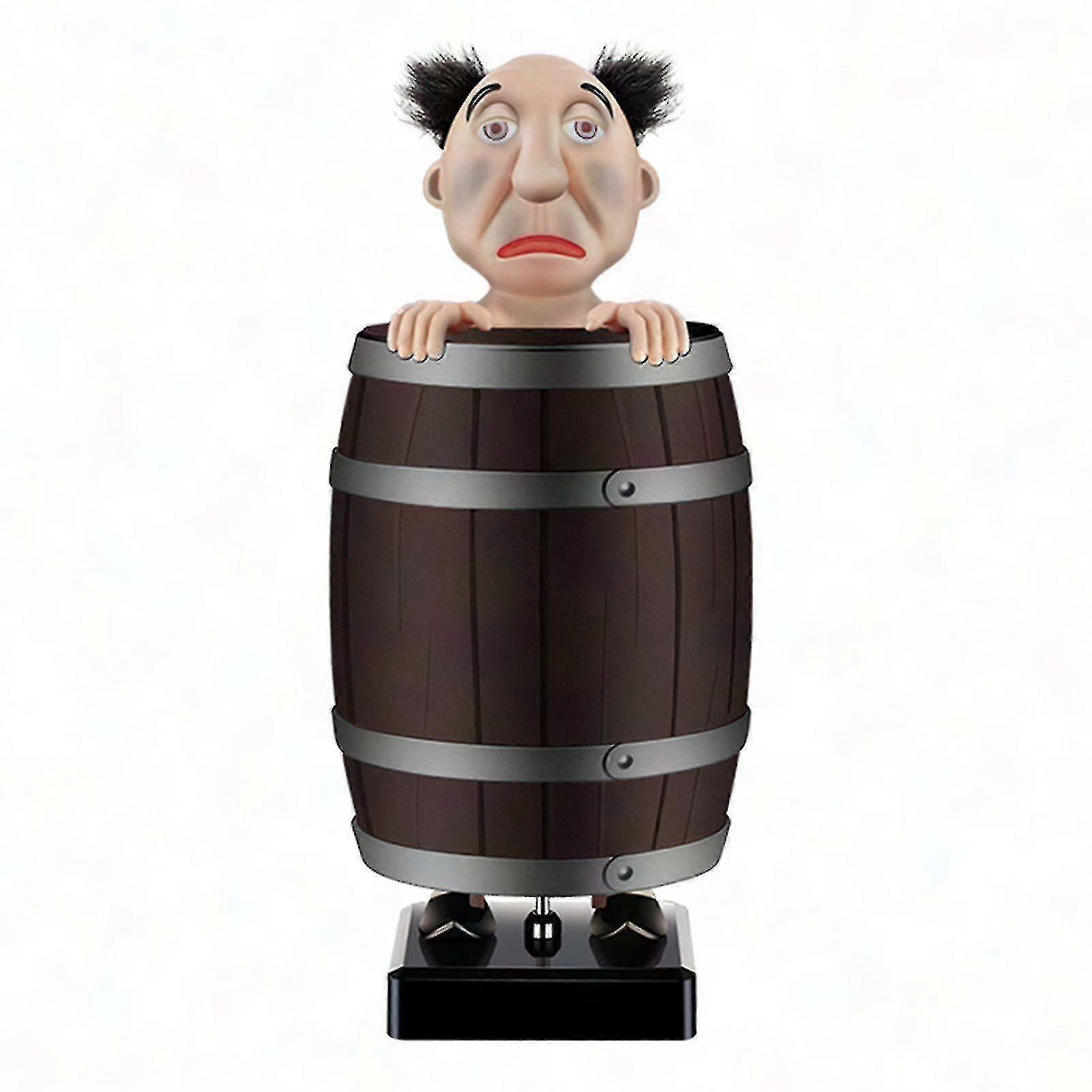 Automatic Wooden Barrel Cigarette Dispenser Case - Compact Cigarette Box Storage