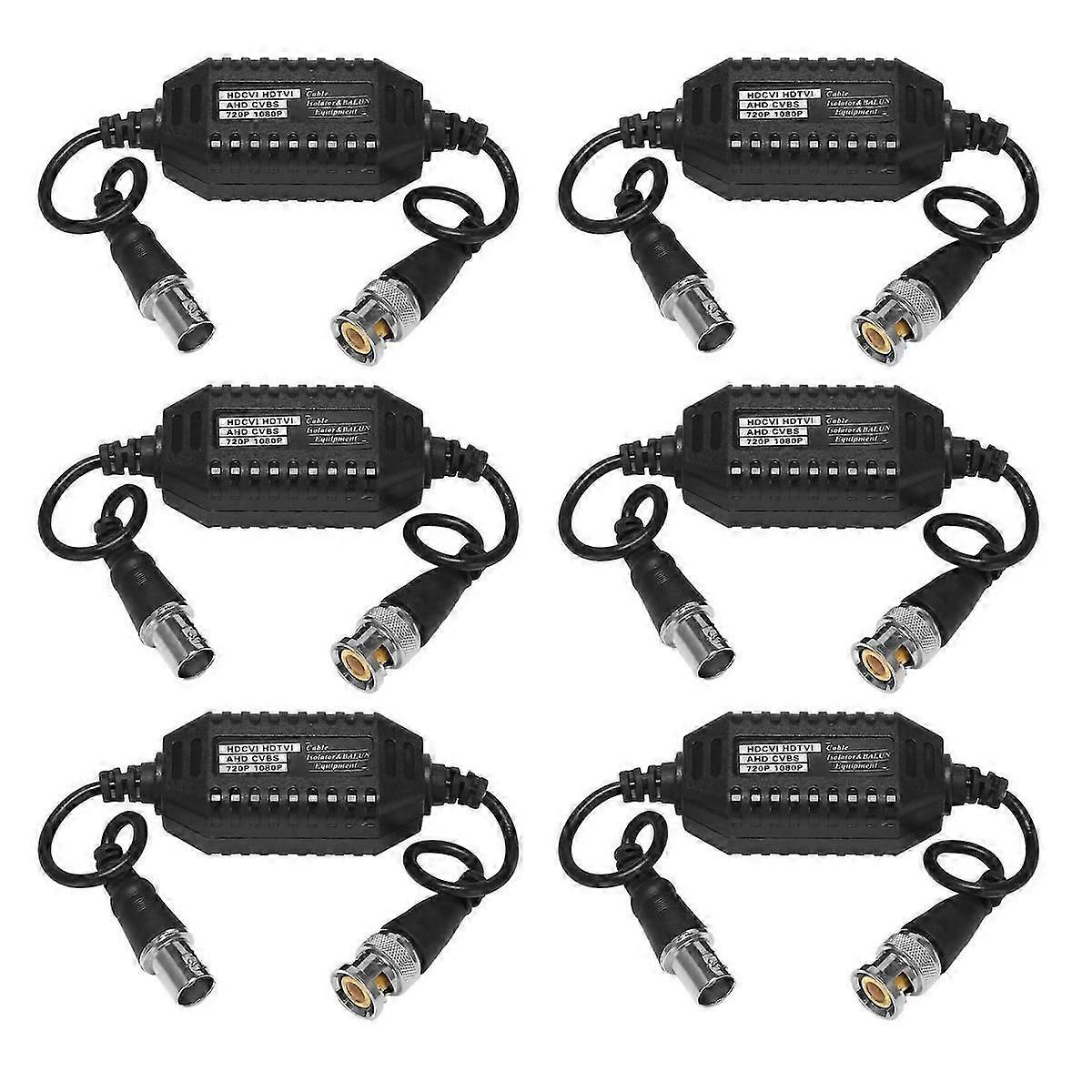 6X Coaxial Video Ground Loop Isolator Balun BNC Male to Female suitable for CCTV Camera