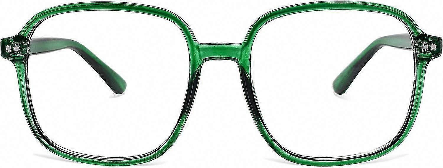 Women's Oversized Square Anti-Blue Light Glasses with TR90 Frame & UV Filter