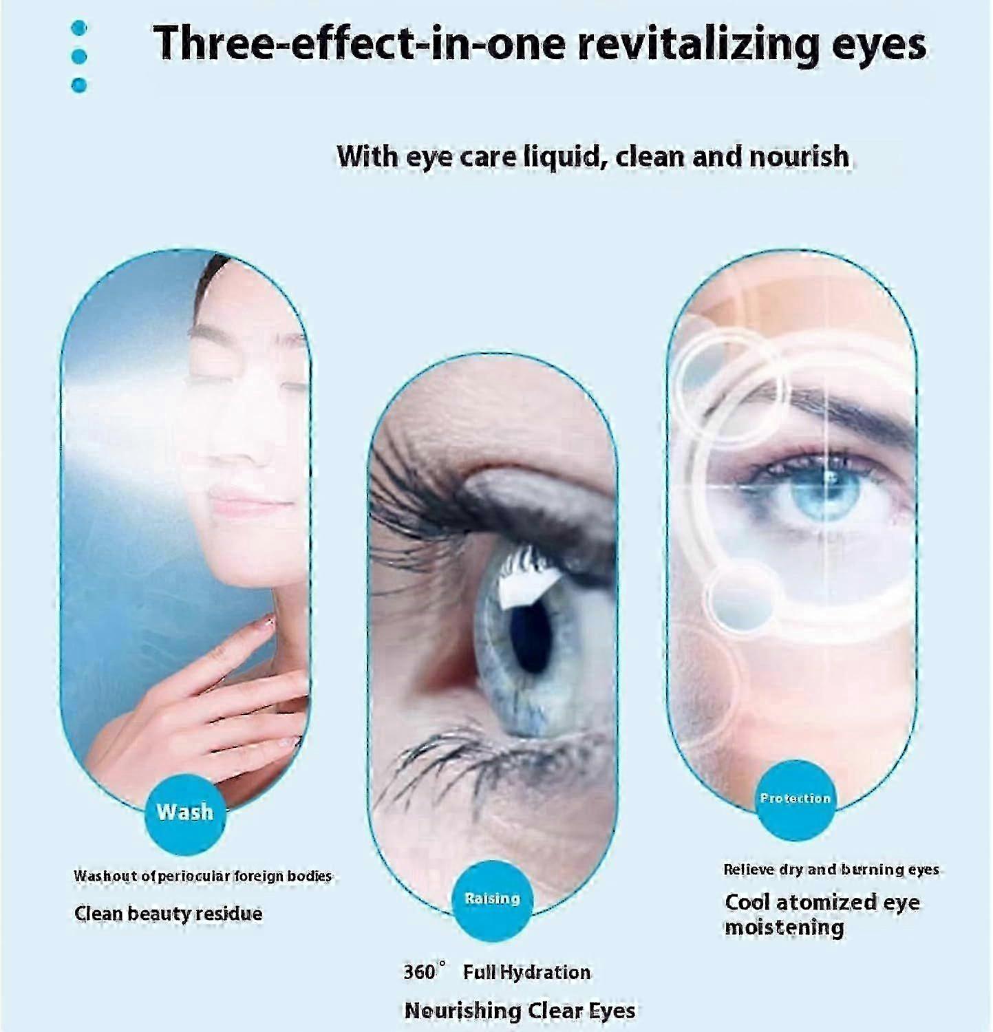 Nano Eye Mist Steam Sprayer, Mini Handheld Rechargeable Eye Drop Mister, Eye Steamer for Dry Eyes with Warm Compress, Steam Therapys Wand for Relief D
