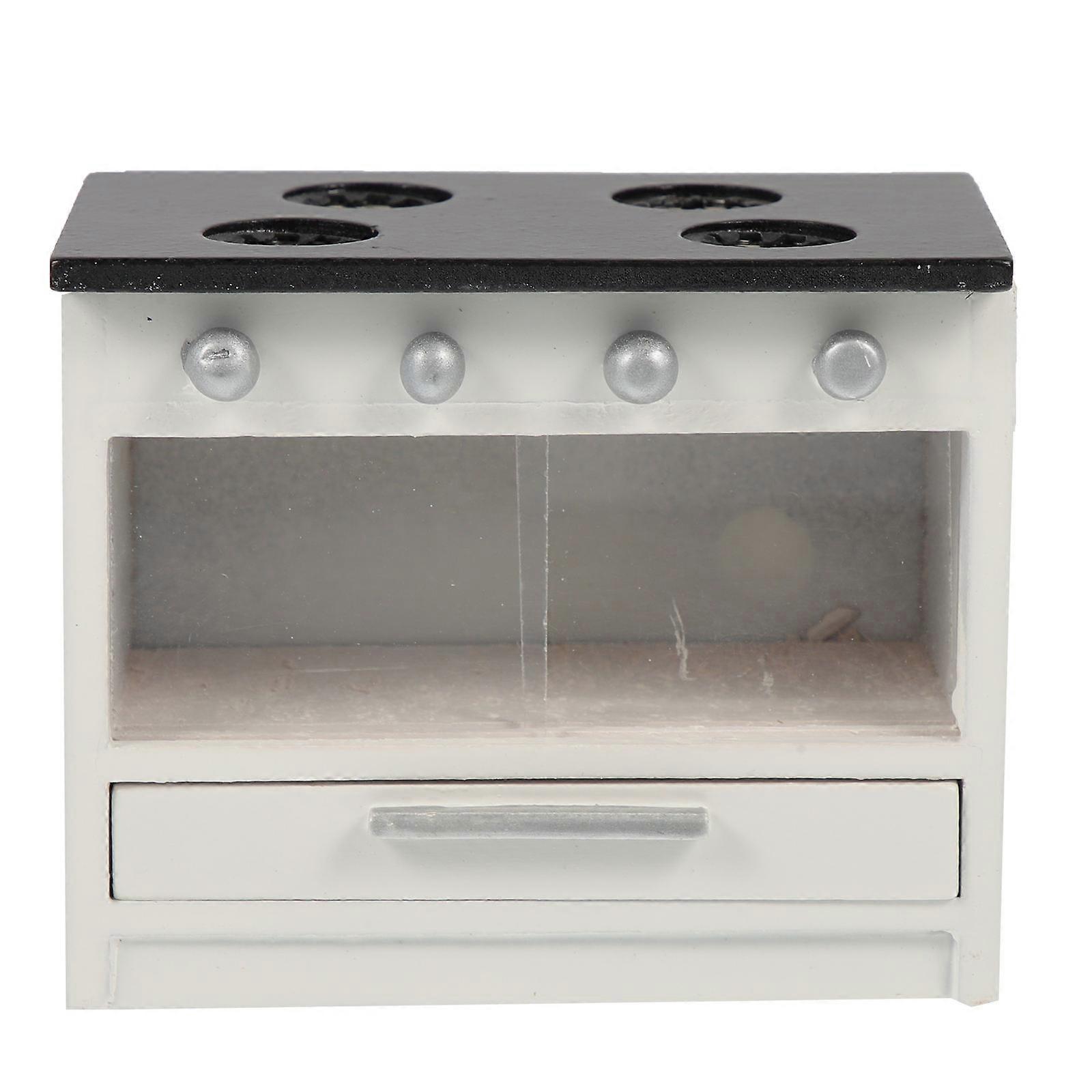 White Wooden Mini Stove for Decor Perfect Small House Detail 1 12 Scale