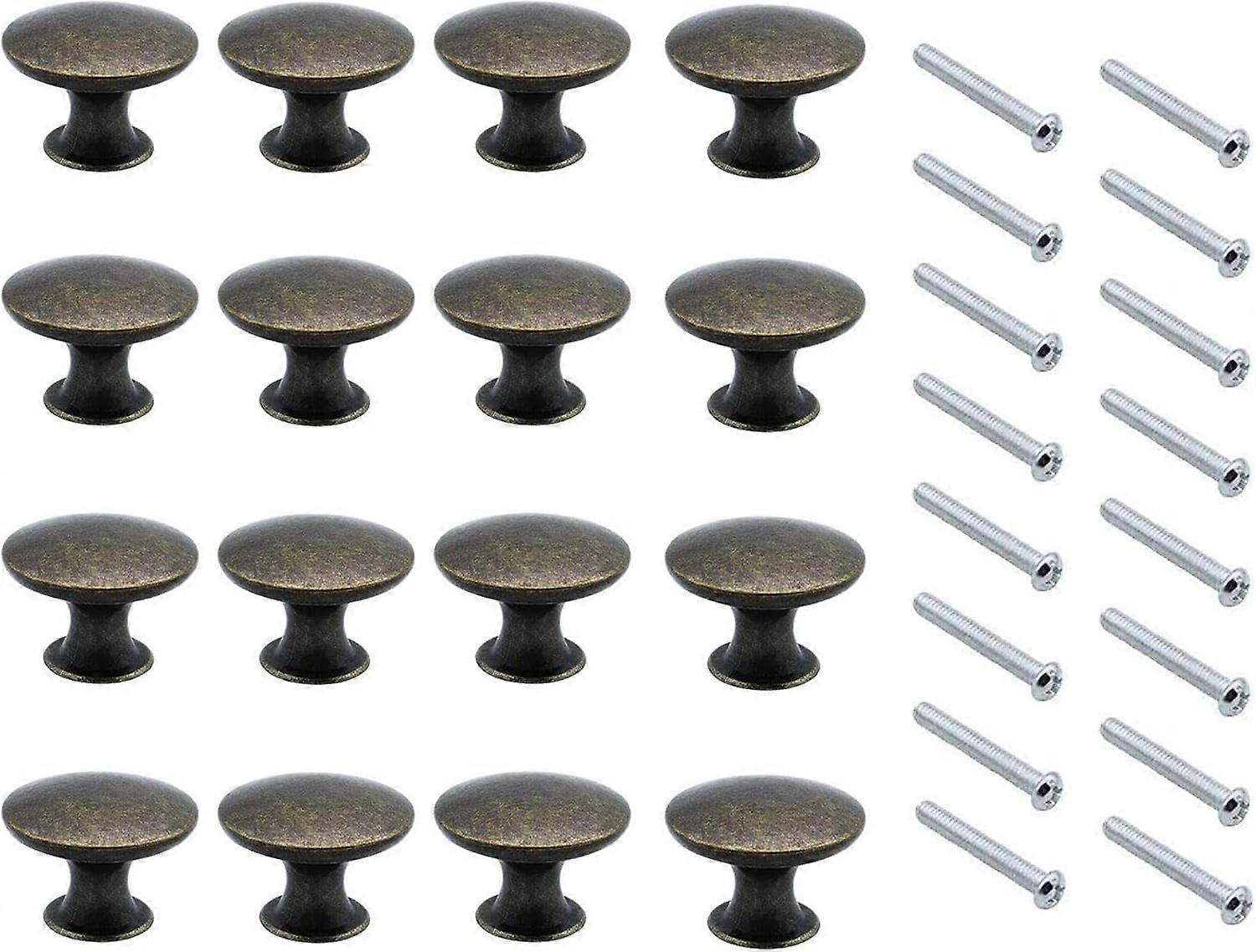 Door Knobs,16 Pcs 30mm Furniture Knobs,Round Door Knobs,Vintage Bronze Drawer Knobs,Drawer Knobs,For Cabinets,Drawers,Bathroom Cabinets Irisfr(Green