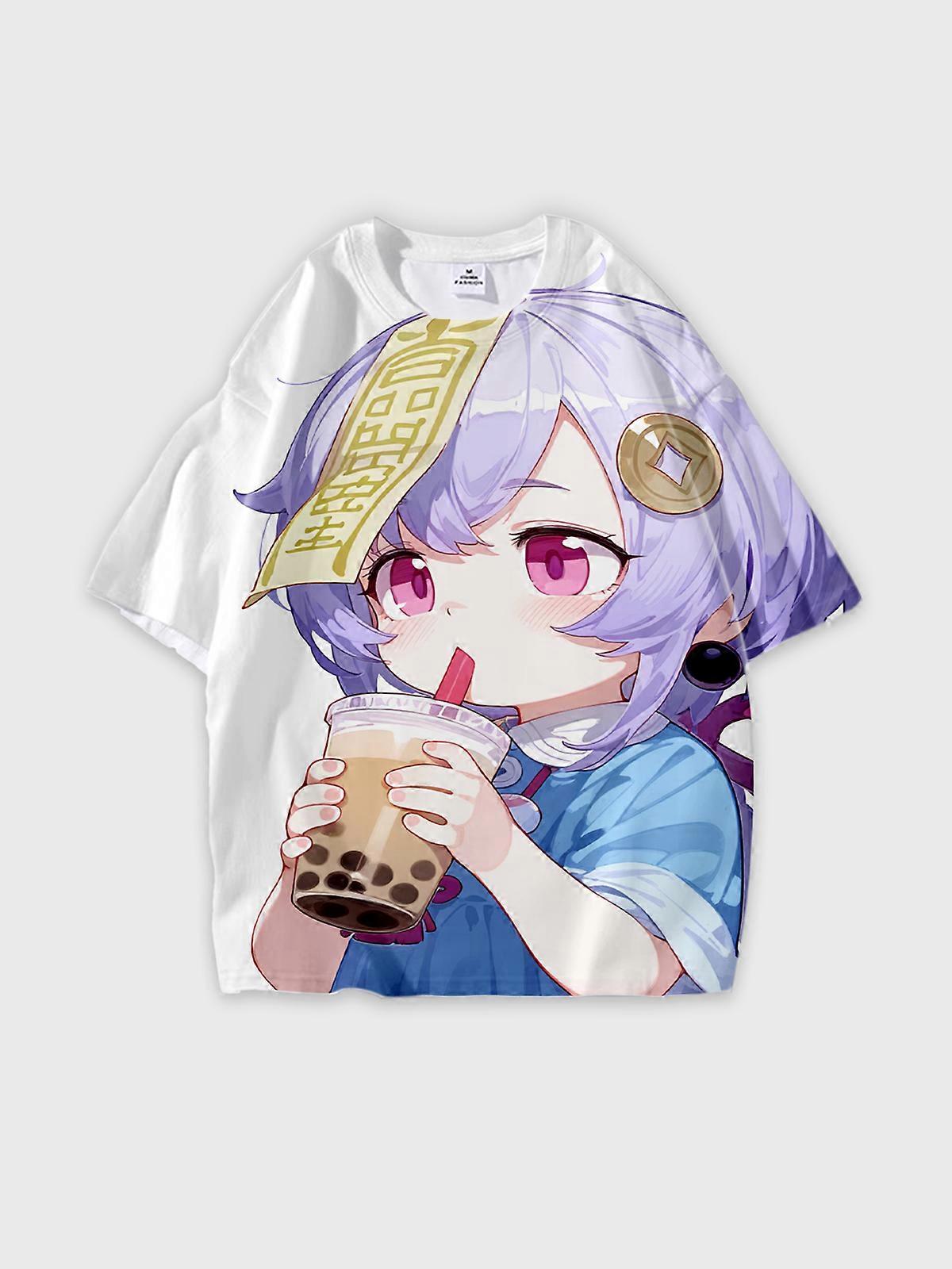 T-Shirt Short Sleeve Round Neck, Summer Casual Loose Graphic Tee, Unisex Pattern U2655