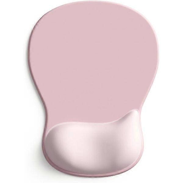 Non-slip Mouse Pad with Memory Foam and Gel Wrist Support (Pink)