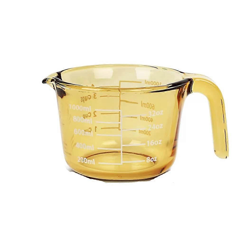Temperature Resistant Glass Measuring Cup With Scale 1000ML Clear Glass Microwave Safe For Beating Eggs And Milk