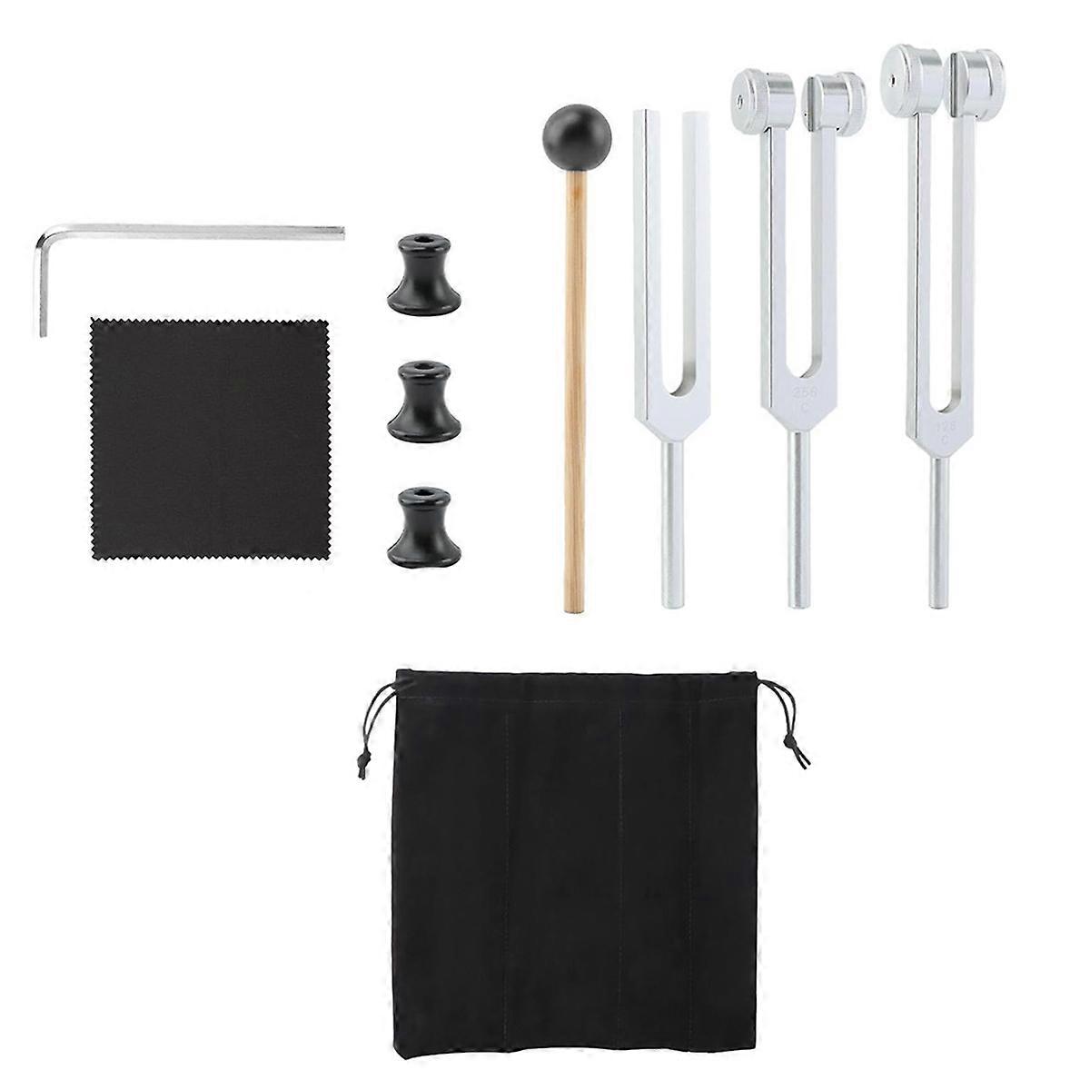 Tuning Forks for Healing Set (128Hz, 256Hz, 512Hz),Tuning Fork