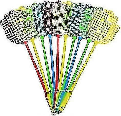 20 Pieces Fly Swatter Plastic Fly Swatter Pest Control 40cm Hand Fly Swatter For Mosquitoes, Flies, Spiders, Beetles, Moths, Wasps (random Colors)