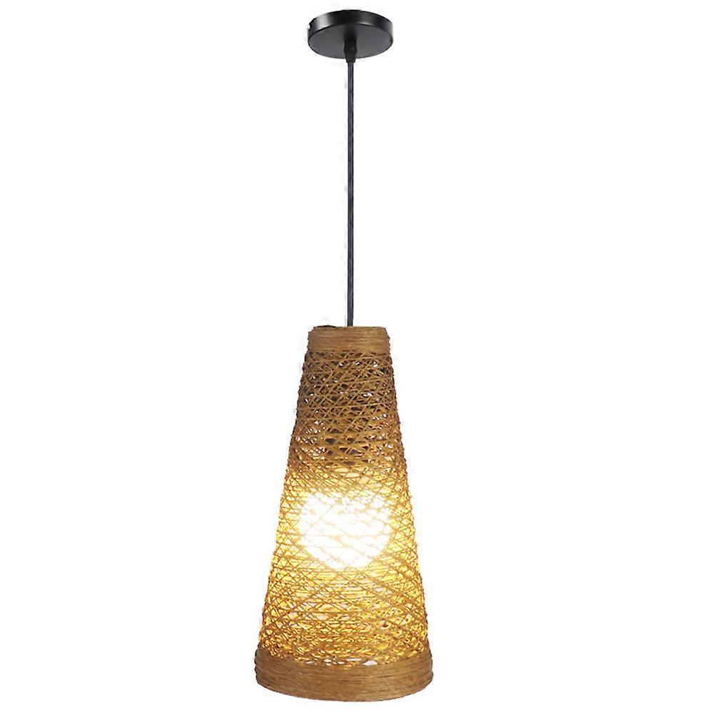 Brown Rattan Weaving Ceiling Light with Iron Material for Indoor Use Simple and Durable Hanging Lamp Decor 1pc