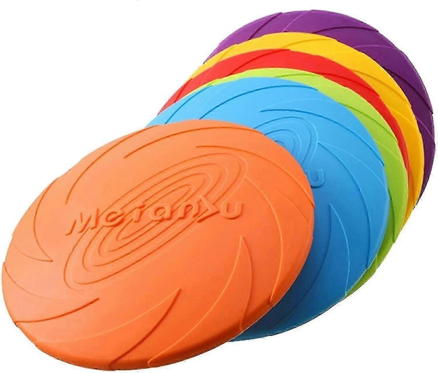 6 Pack Flying Disc, Rubber For Dogs(18cm)