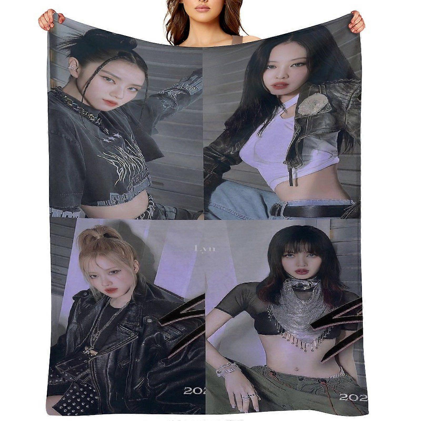 BLACKPINK رمي بطانية هدية ، بطانية من الفانيلا ، مناسبة للرجال والنساء ، مناسبة لجميع الفصول ، بطانية دافئة ، ديكور منزلي (576) 125x100 سم