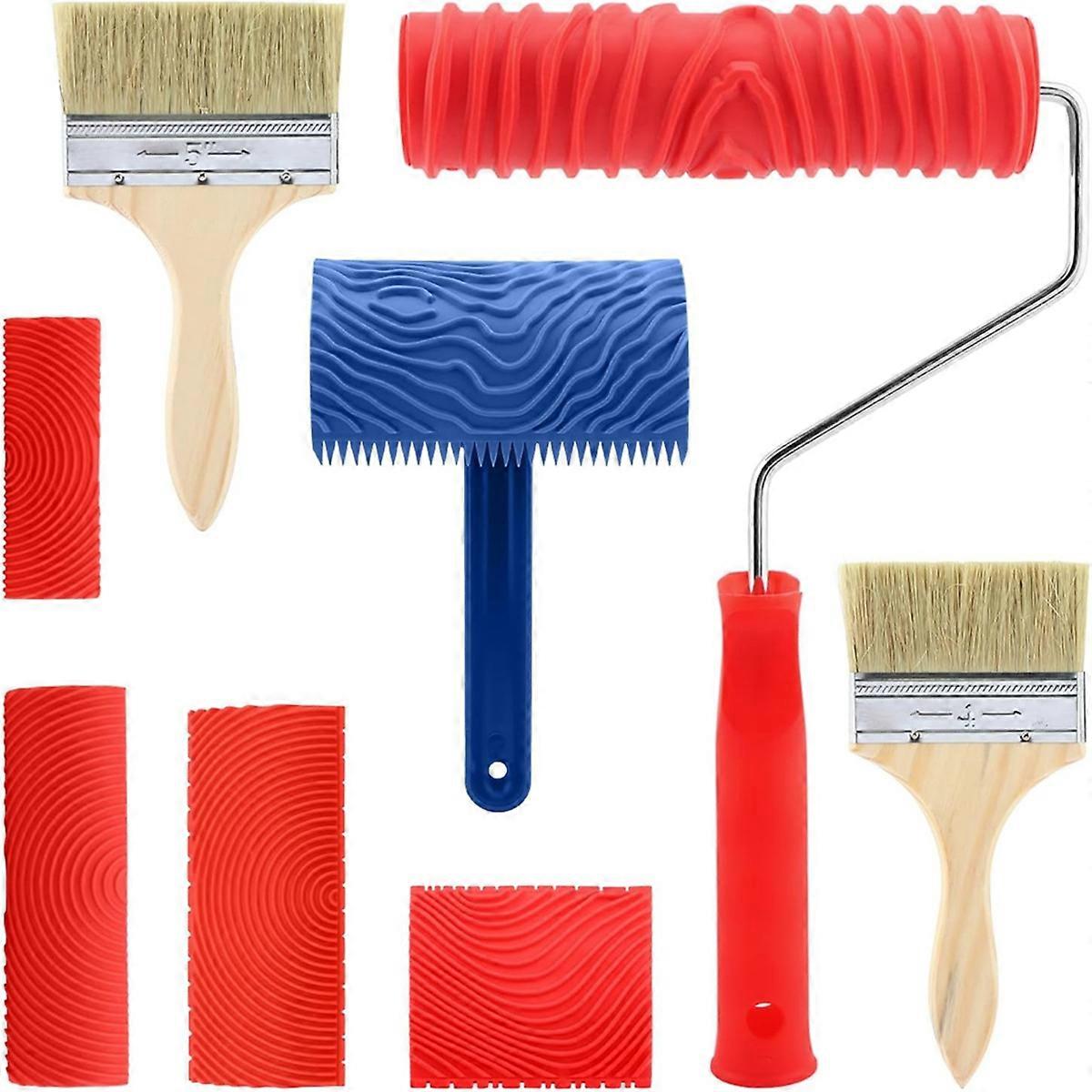 8 Pieces Wood Grain Paint Tool Set, Texture Roller, Graining Rocker