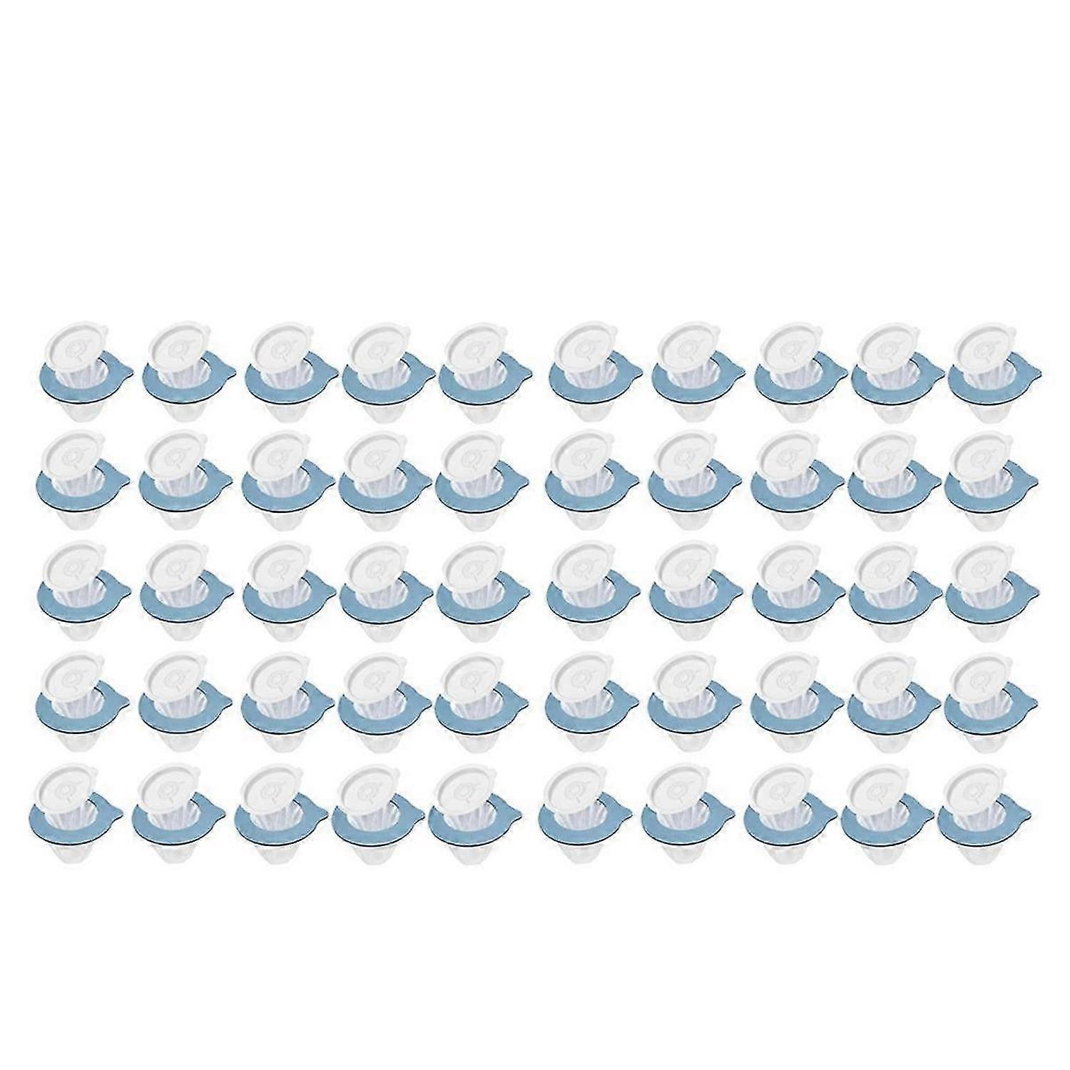 50Pcs Portable Coffee Filters, Reusable Non-Woven Coffee Filters,for Encapsulating Ground Coffee/Tea, Pour over Blue