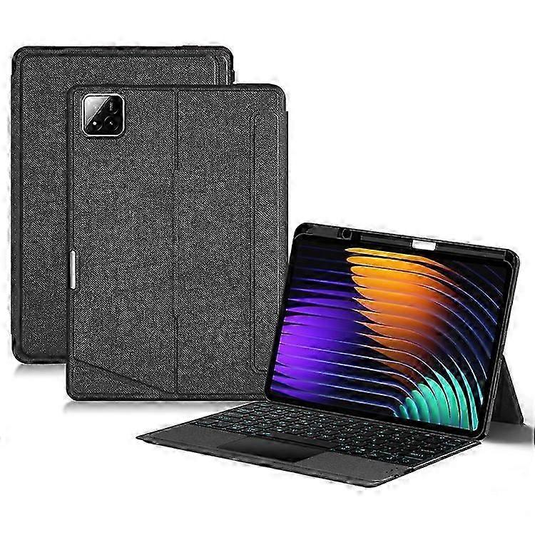 Compatible For Xiaomi Pad 7 Leather Case + Bluetooth Keyboard with Backlight Trackpad