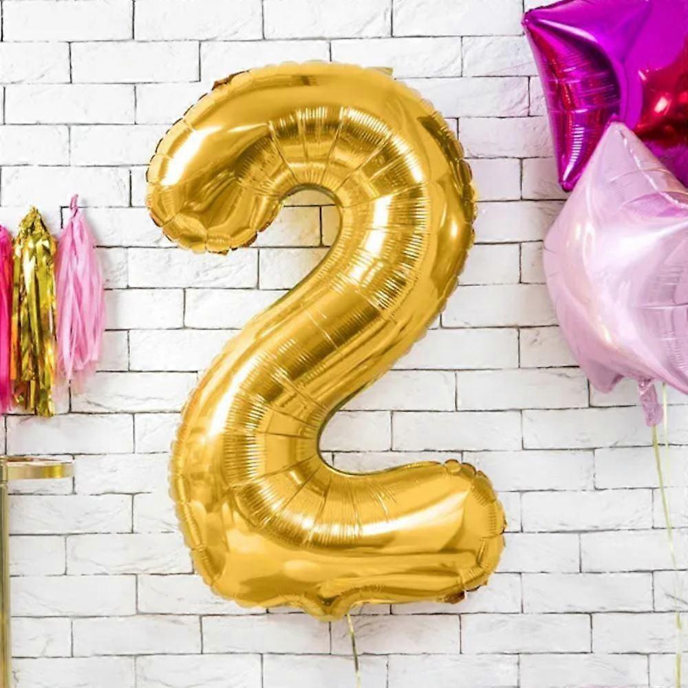 Großer goldener Ballon mit Nummer 2