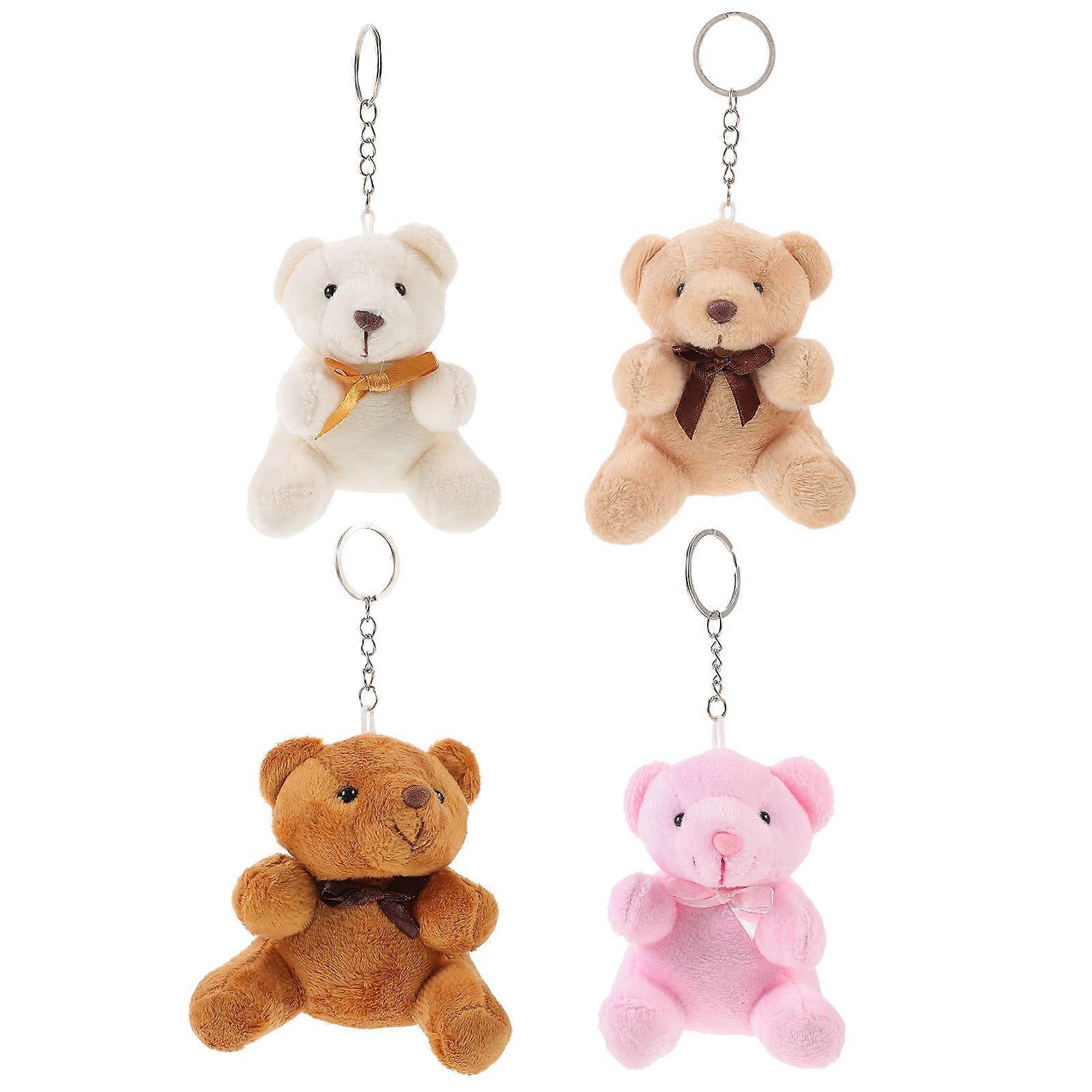 Bear Keychain Plush Pendant for Backpack Hanging 8Pcs Assorted