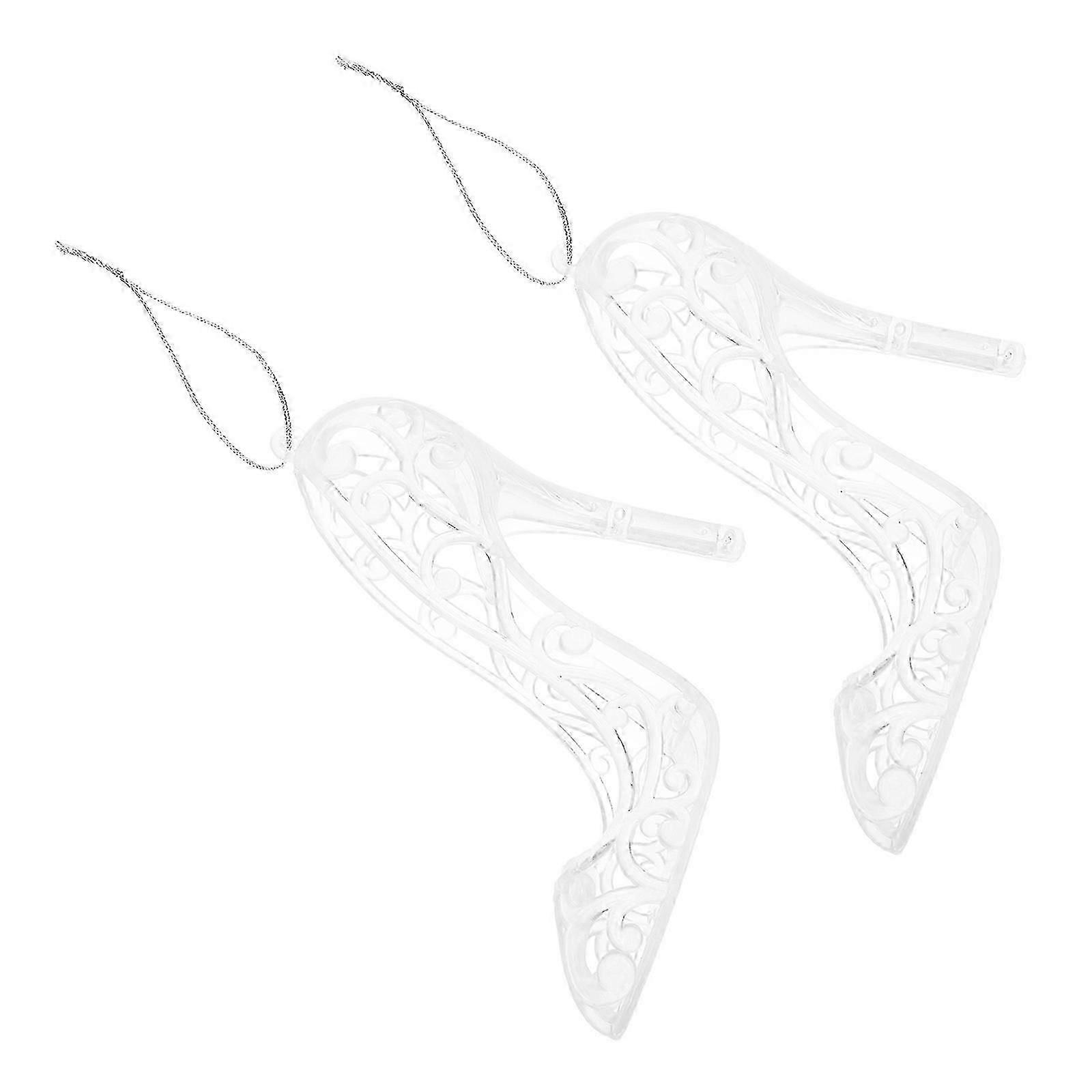 High Heel Shaped Mini Princess Shoe Christmas Ornament For Holiday Gathering 11X9.5X4.3CM Elegant 2Set