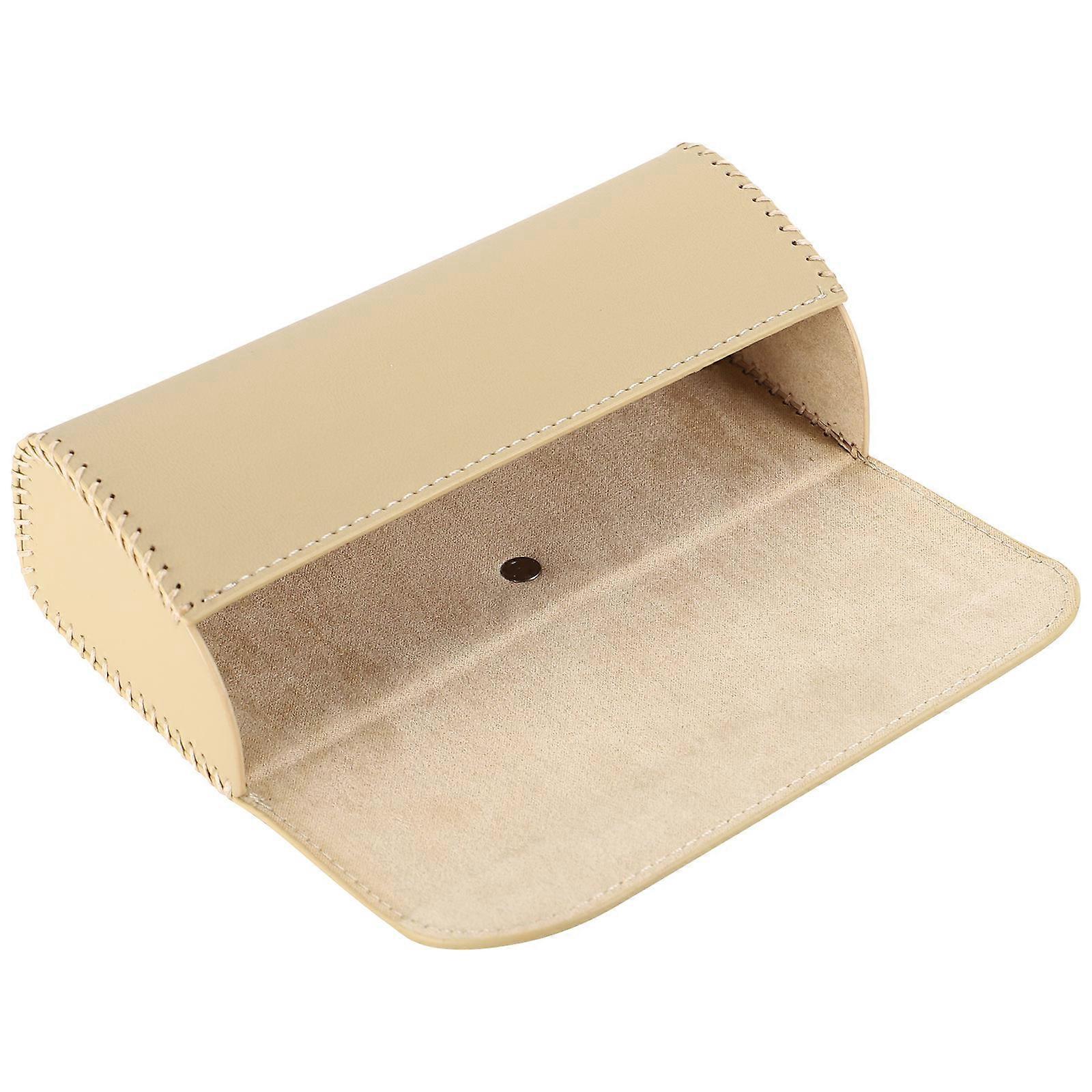 Car Organizer Box Glasses Holder for Practical Storage Use Beige